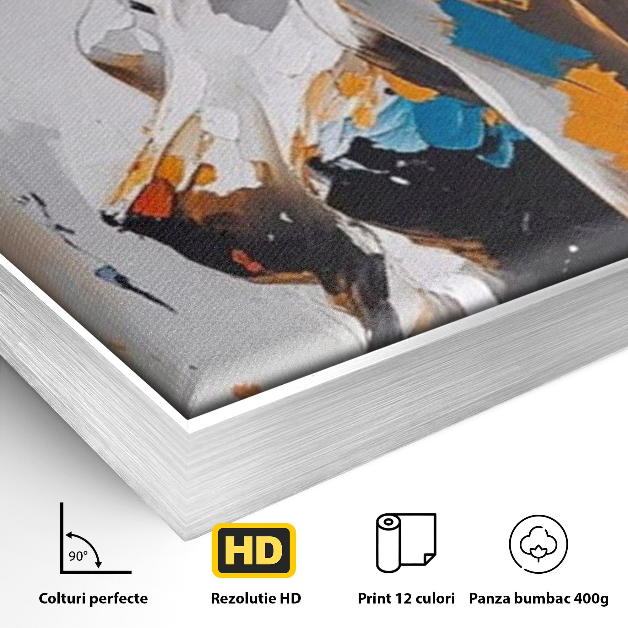 Tablou Canvas Premium LuxCanva® PI1029, Femeie In Flacari, Femeie, Corp, Nuditate, Arta Abstracta, Emotie, Living, Culori Vibrante
