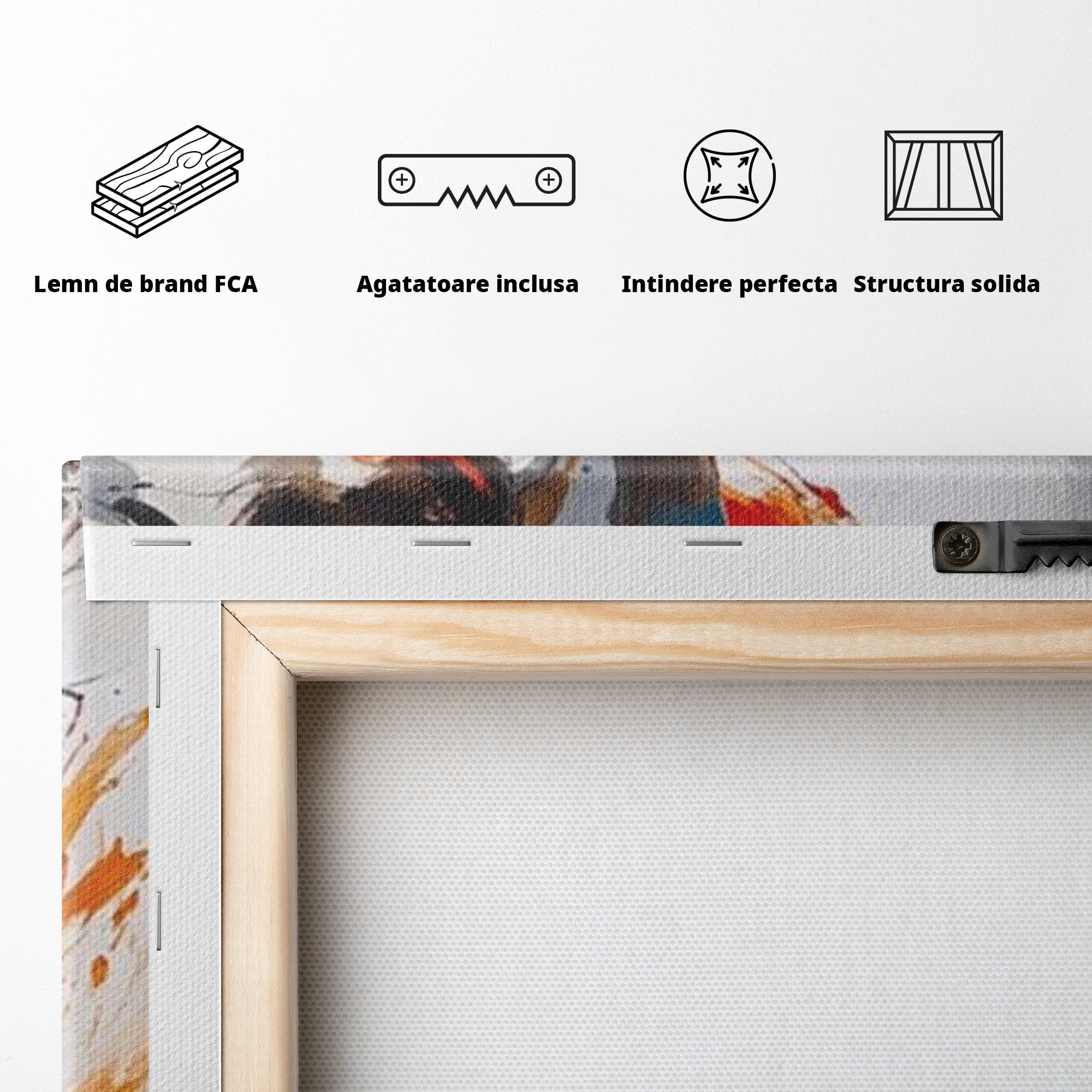 Tablou Canvas Premium LuxCanva® PI1029, Femeie In Flacari, Femeie, Corp, Nuditate, Arta Abstracta, Emotie, Living, Culori Vibrante