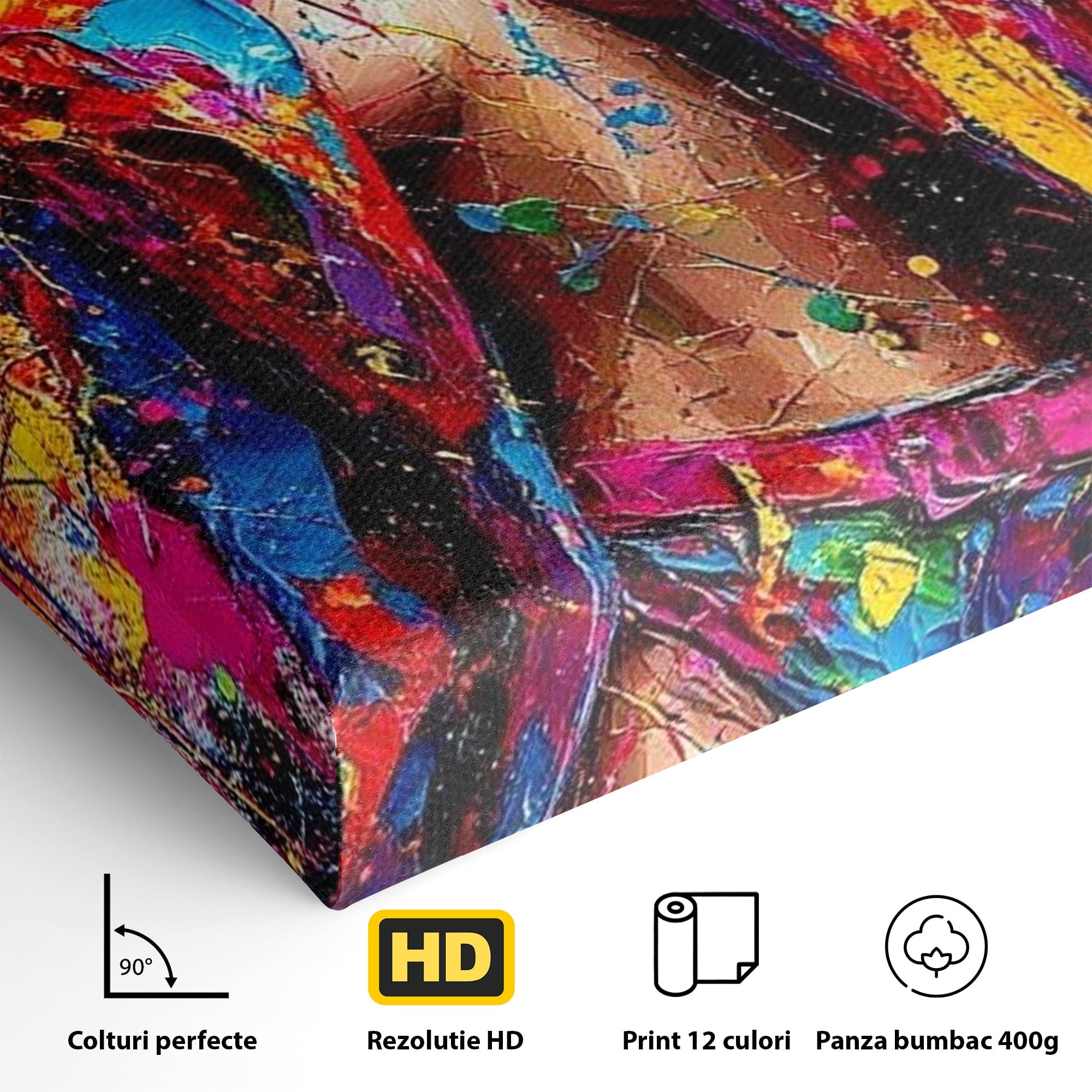 Tablou Canvas Premium LuxCanva® PI1030, Femeie Fashion Abstracta, Podium, Moda, Abstract, Arta Contemporana, Living, Culori Vibrante