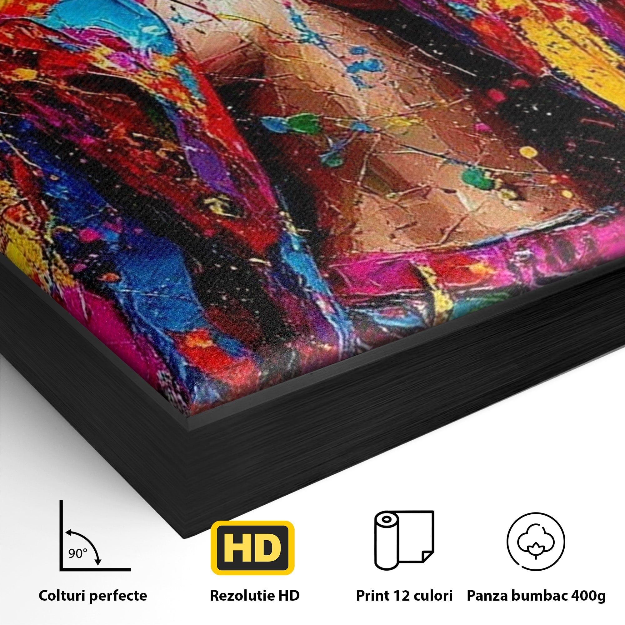 Tablou Canvas Premium LuxCanva® PI1030, Femeie Fashion Abstracta, Podium, Moda, Abstract, Arta Contemporana, Living, Culori Vibrante