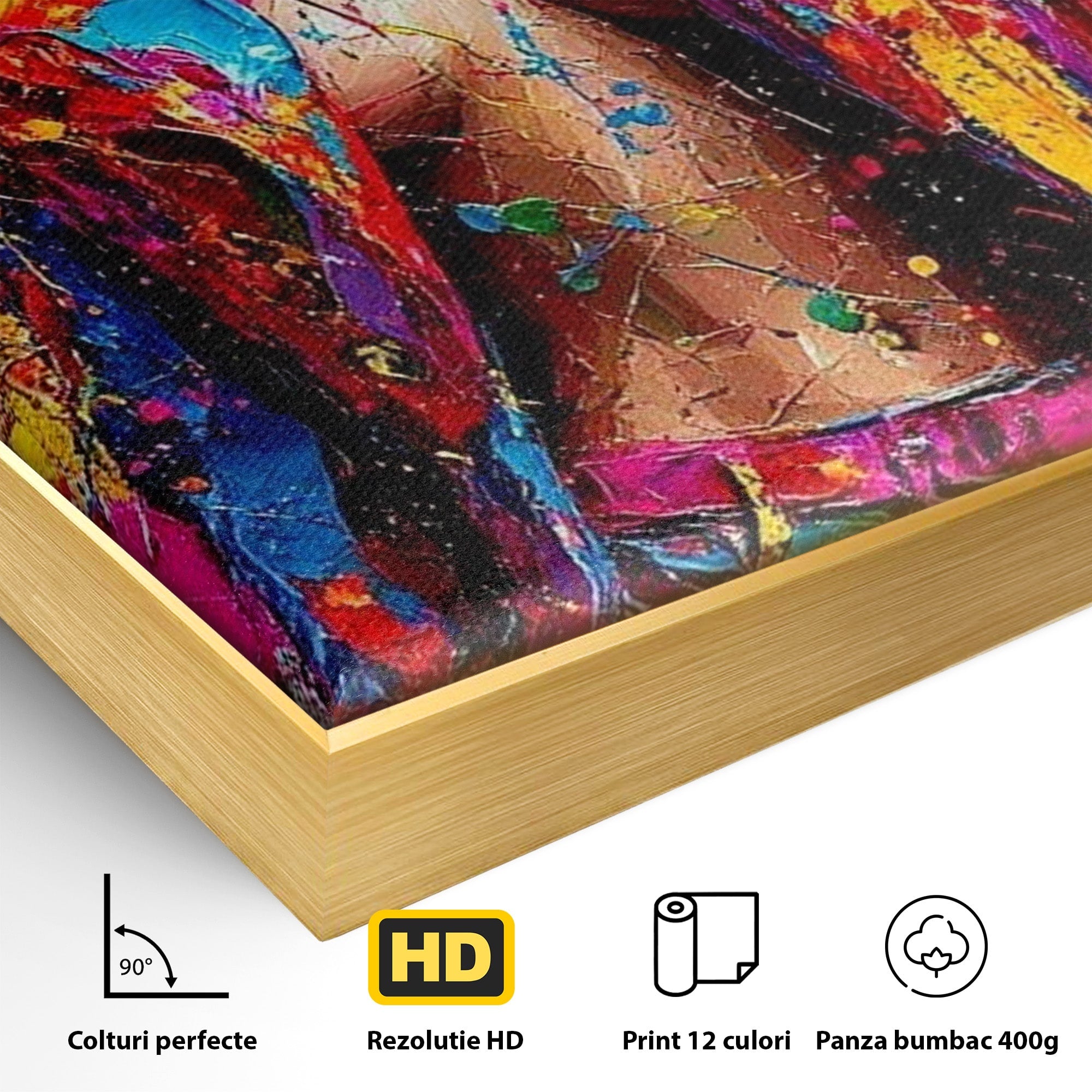 Tablou Canvas Premium LuxCanva® PI1030, Femeie Fashion Abstracta, Podium, Moda, Abstract, Arta Contemporana, Living, Culori Vibrante
