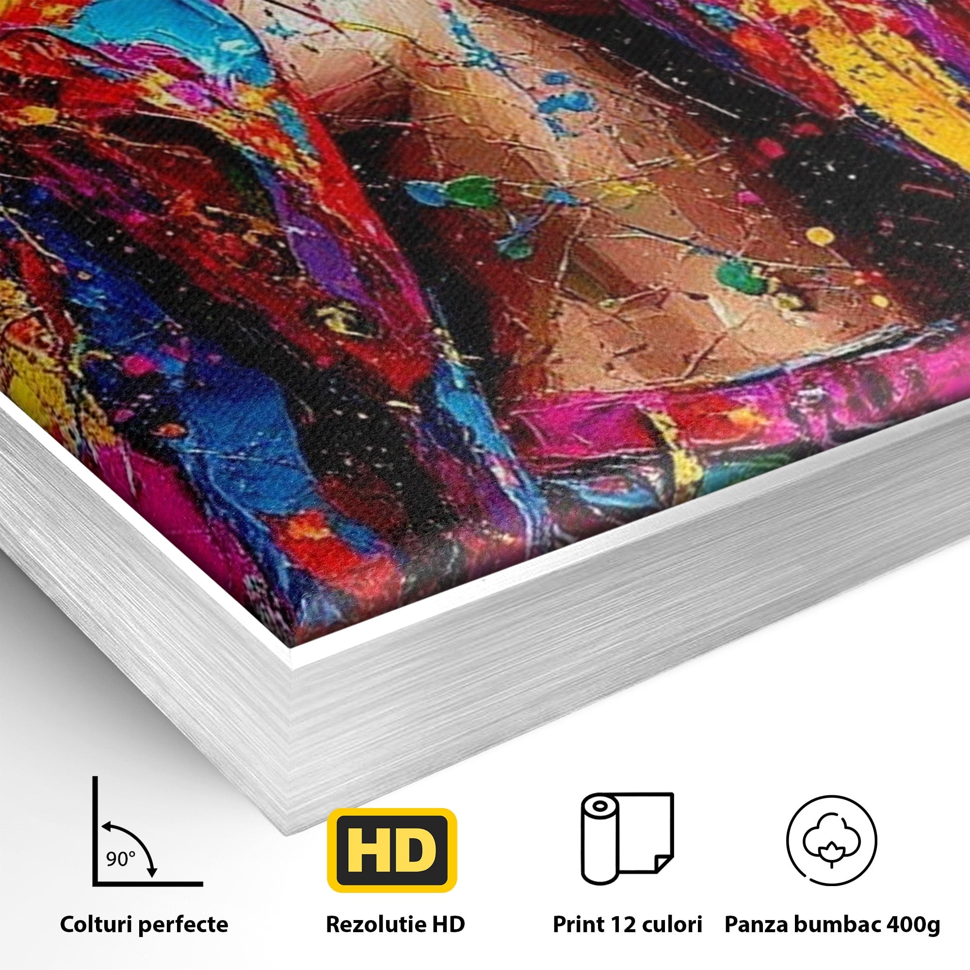 Tablou Canvas Premium LuxCanva® PI1030, Femeie Fashion Abstracta, Podium, Moda, Abstract, Arta Contemporana, Living, Culori Vibrante