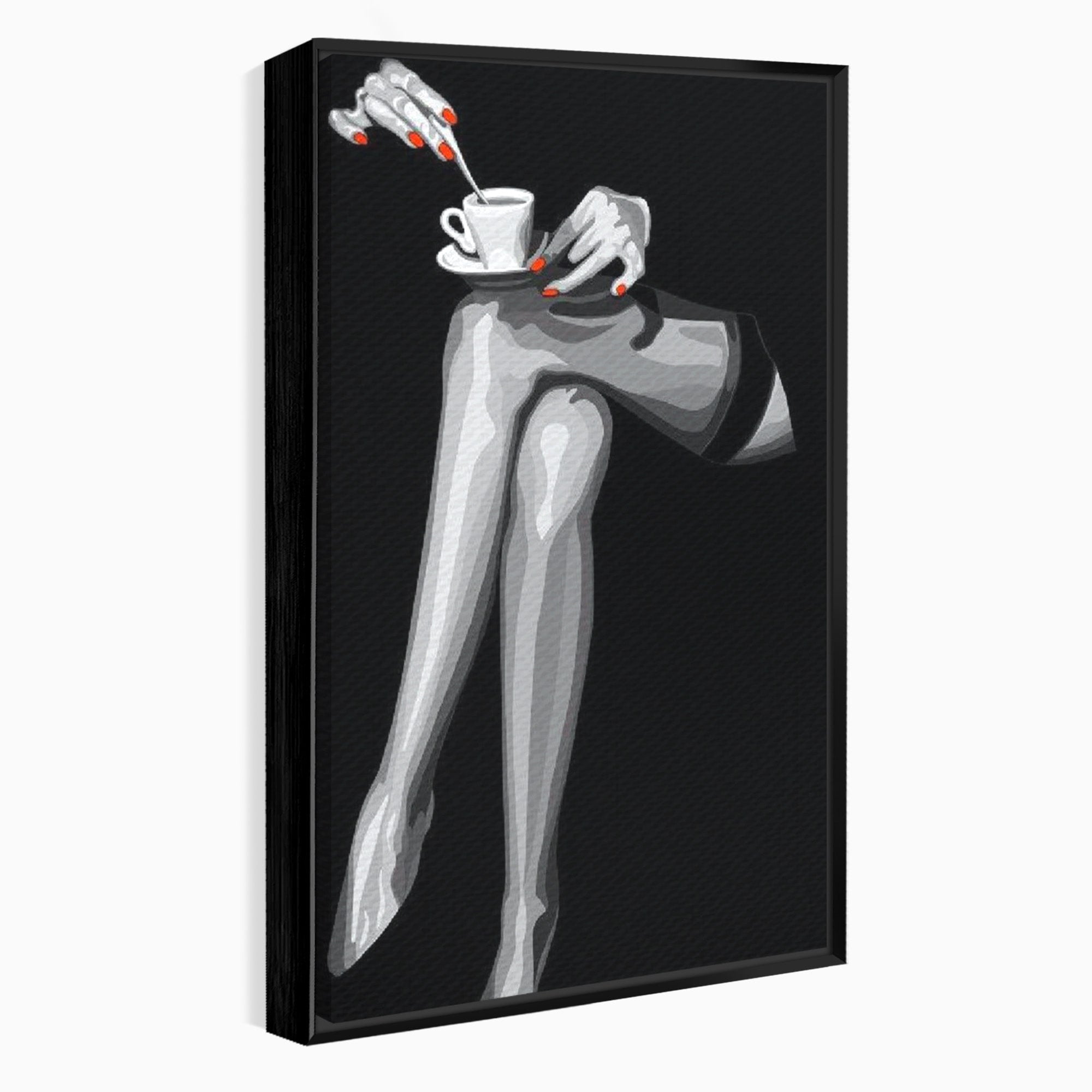 Tablou Canvas Premium LuxCanva® PI1031, Eleganta In Alb Si Negru, Femeie, Stil, Eleganta, Living, Birou, Culori Vibrante