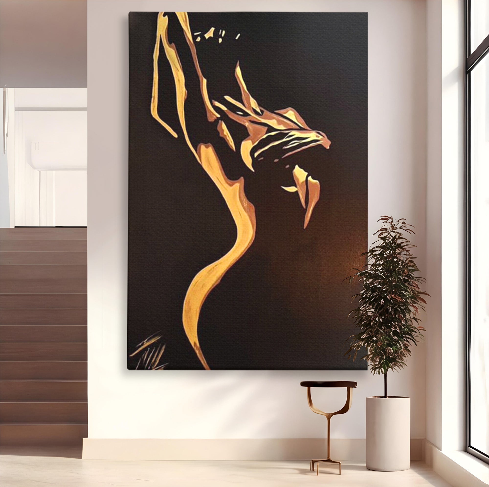 Tablou Canvas Premium LuxCanva® PI1032, Silueta Abstracta, Nuditate, Abstract, Arta, Modern, Dormitor, Culori Vibrante