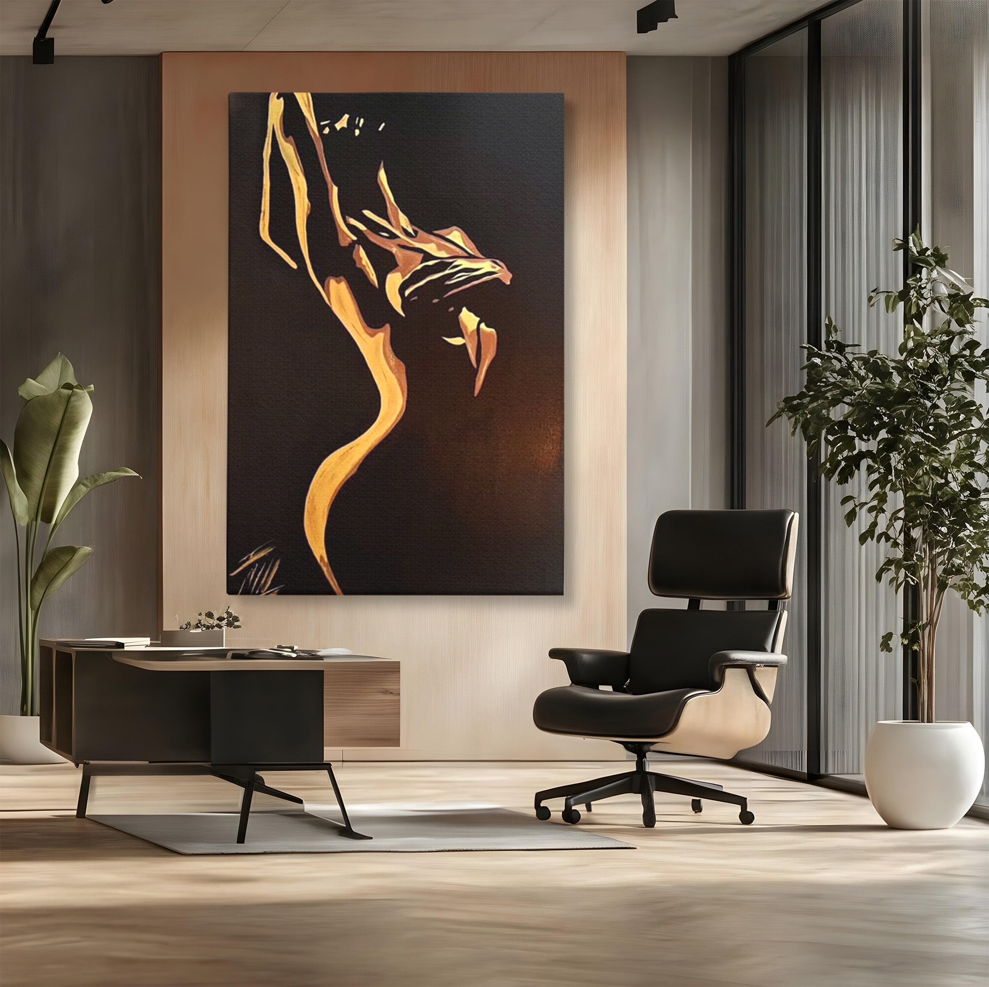 Tablou Canvas Premium LuxCanva® PI1032, Silueta Abstracta, Nuditate, Abstract, Arta, Modern, Dormitor, Culori Vibrante