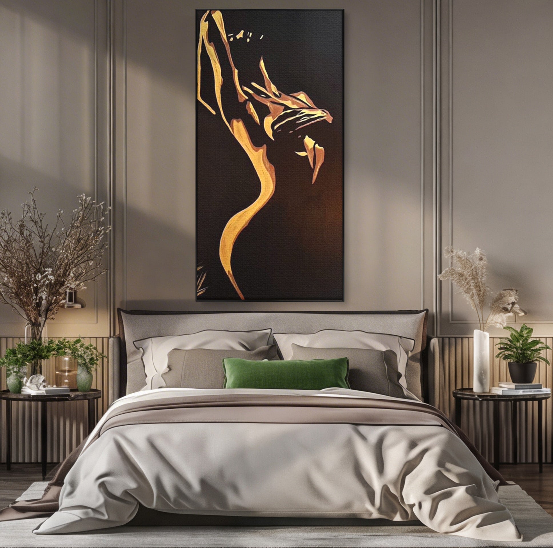 Tablou Canvas Premium LuxCanva® PI1032, Silueta Abstracta, Nuditate, Abstract, Arta, Modern, Dormitor, Culori Vibrante