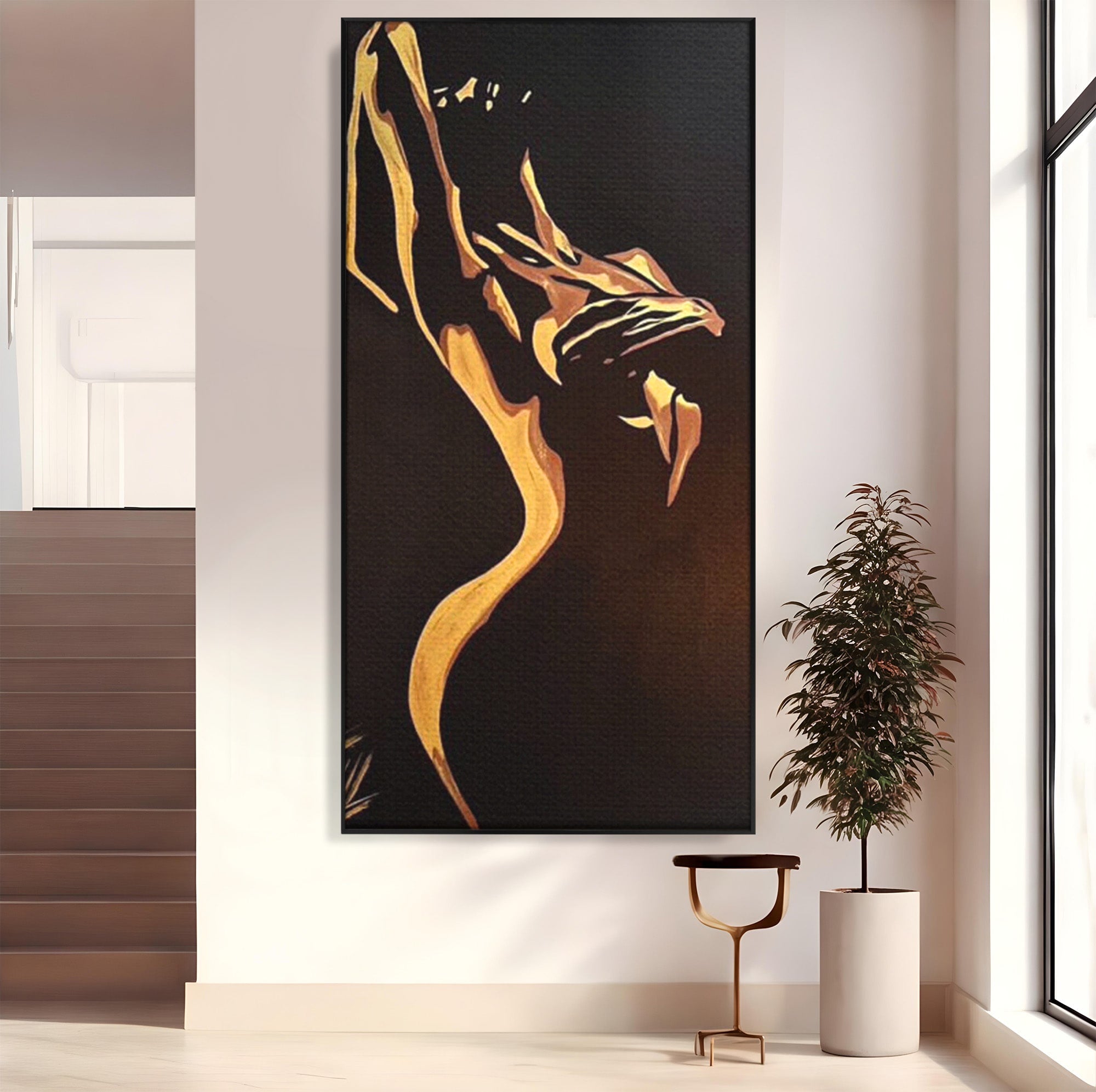 Tablou Canvas Premium LuxCanva® PI1032, Silueta Abstracta, Nuditate, Abstract, Arta, Modern, Dormitor, Culori Vibrante