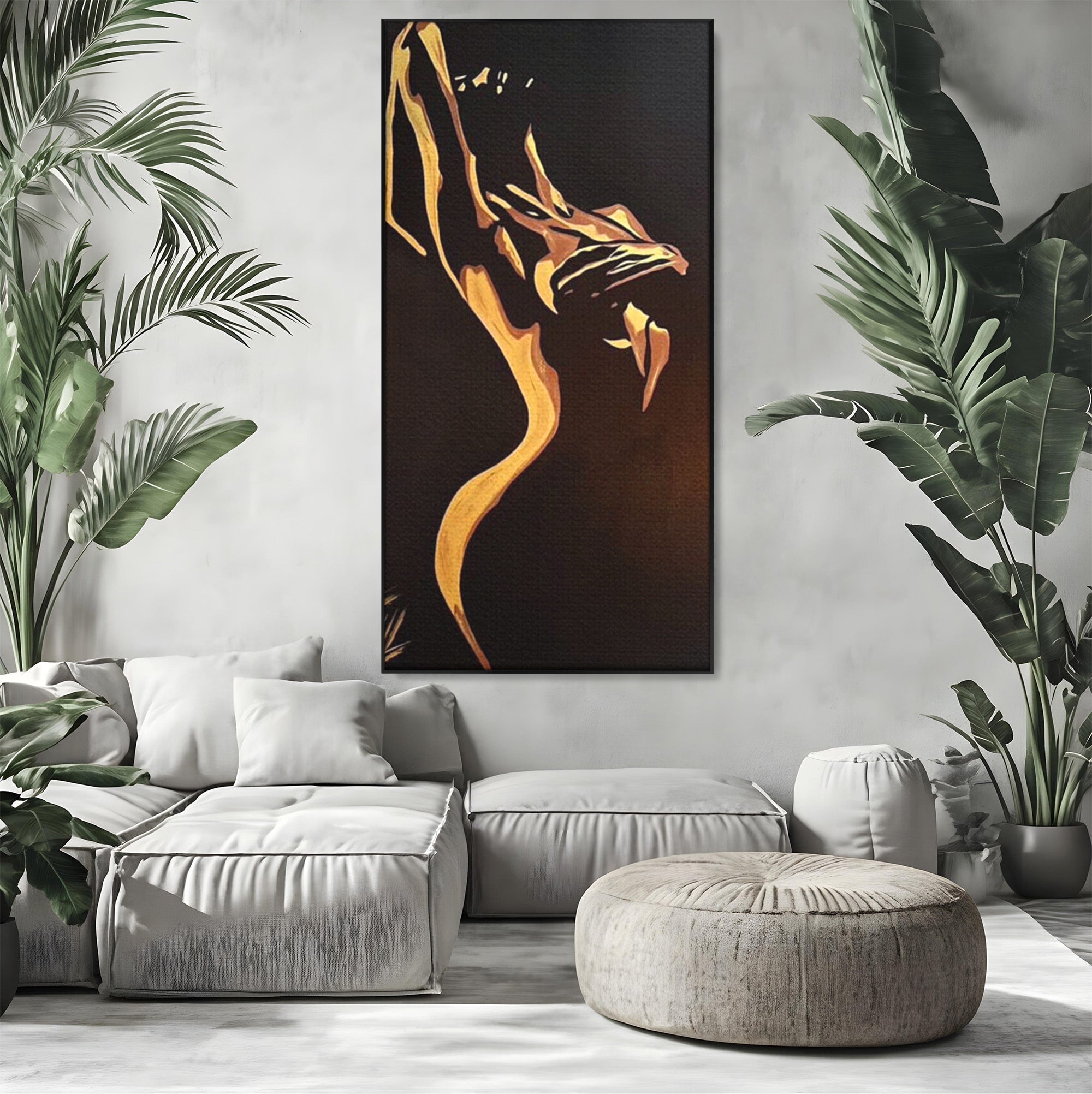 Tablou Canvas Premium LuxCanva® PI1032, Silueta Abstracta, Nuditate, Abstract, Arta, Modern, Dormitor, Culori Vibrante