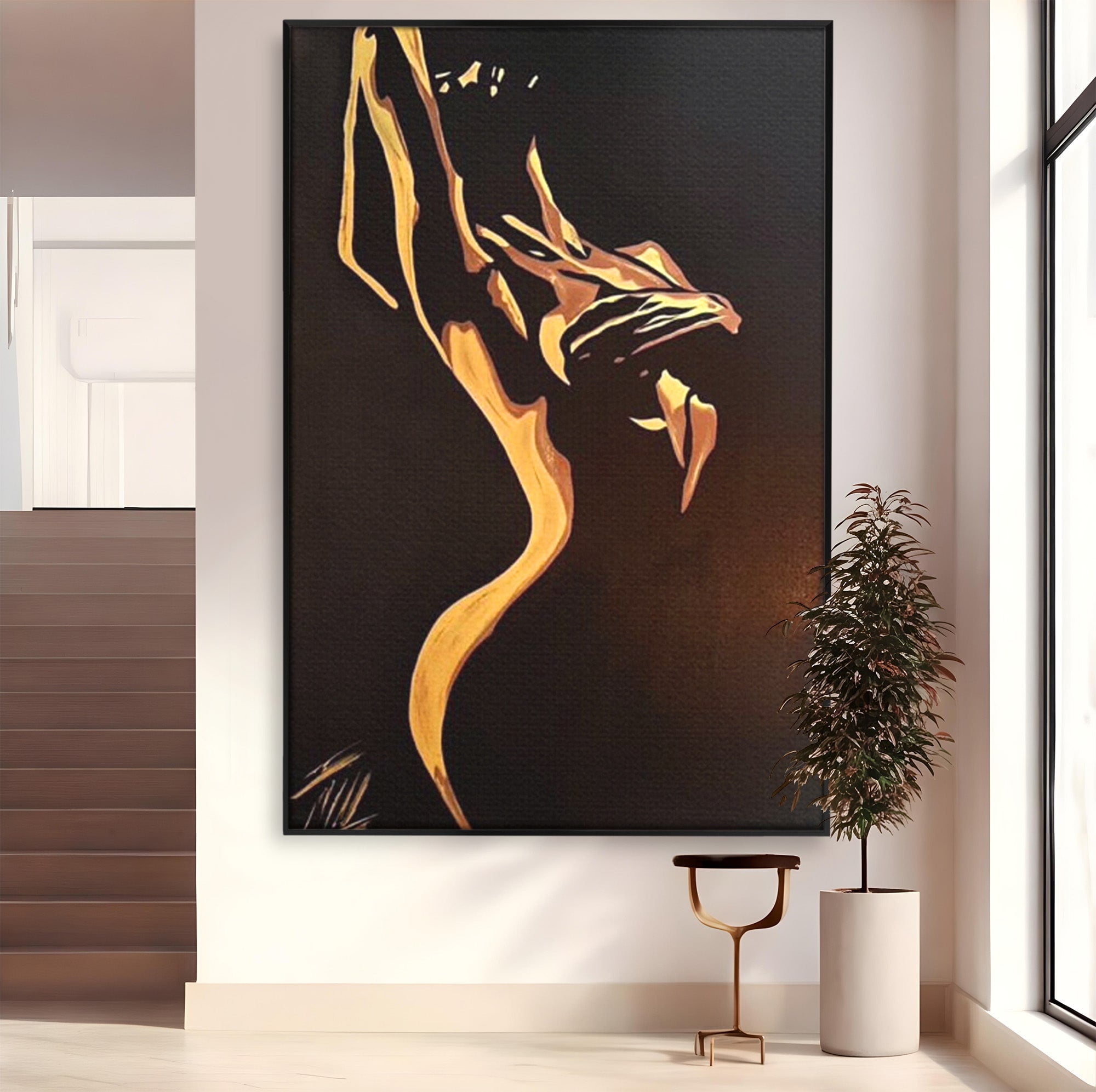 Tablou Canvas Premium LuxCanva® PI1032, Silueta Abstracta, Nuditate, Abstract, Arta, Modern, Dormitor, Culori Vibrante