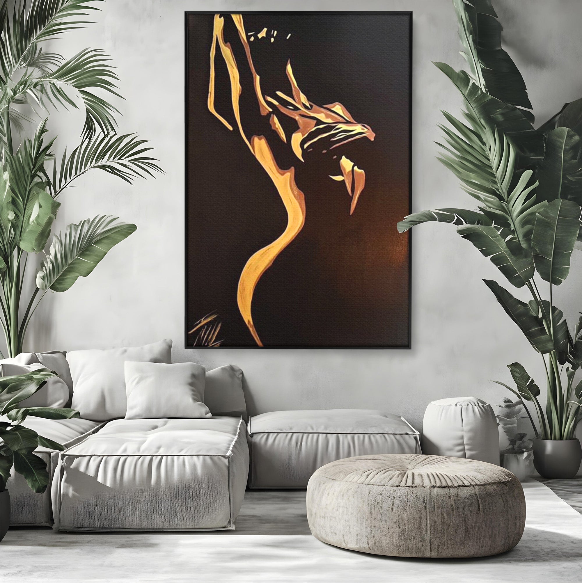 Tablou Canvas Premium LuxCanva® PI1032, Silueta Abstracta, Nuditate, Abstract, Arta, Modern, Dormitor, Culori Vibrante