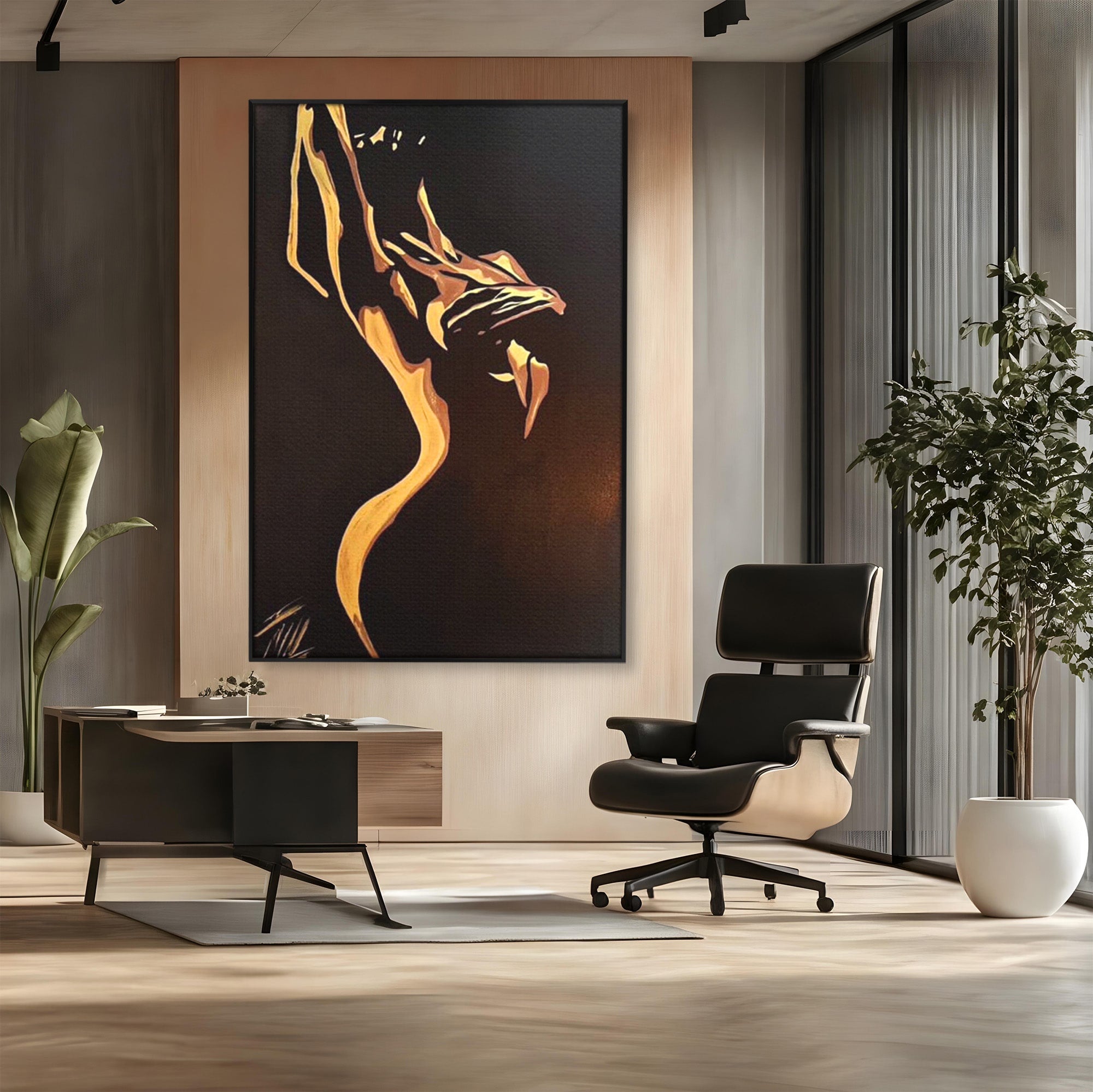 Tablou Canvas Premium LuxCanva® PI1032, Silueta Abstracta, Nuditate, Abstract, Arta, Modern, Dormitor, Culori Vibrante