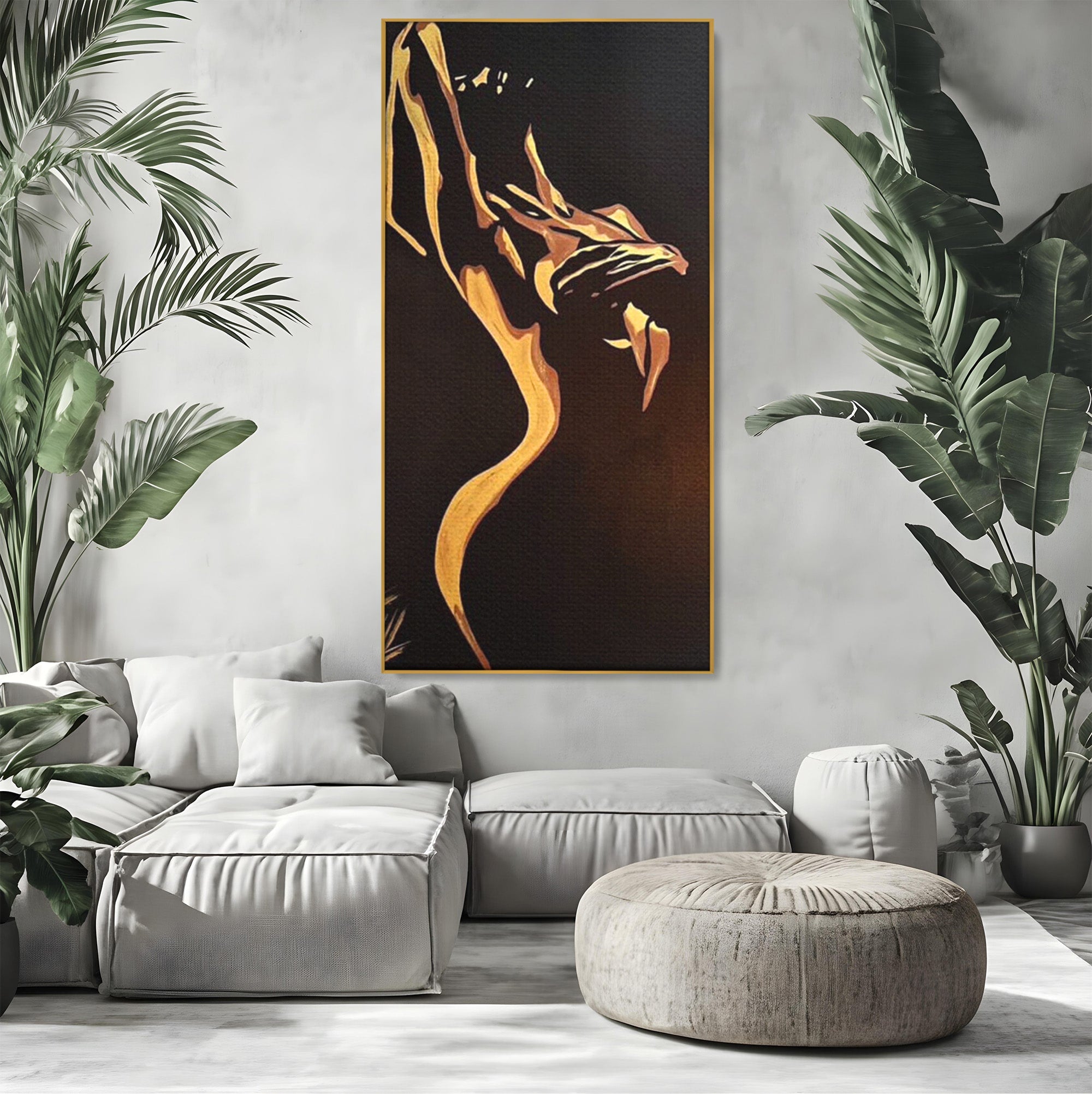 Tablou Canvas Premium LuxCanva® PI1032, Silueta Abstracta, Nuditate, Abstract, Arta, Modern, Dormitor, Culori Vibrante