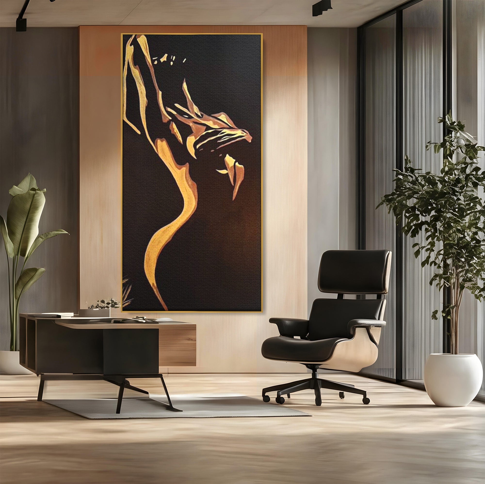 Tablou Canvas Premium LuxCanva® PI1032, Silueta Abstracta, Nuditate, Abstract, Arta, Modern, Dormitor, Culori Vibrante