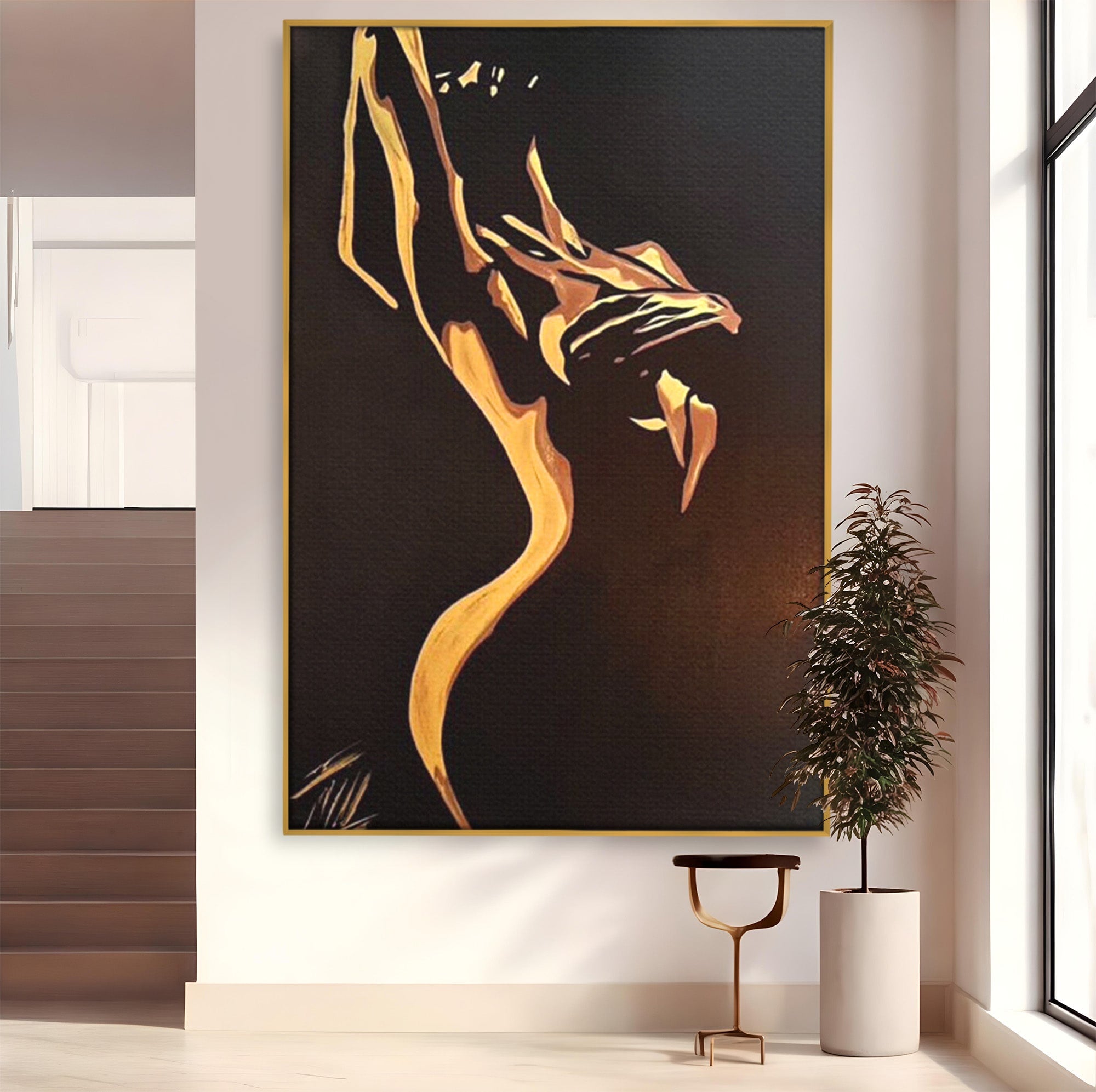 Tablou Canvas Premium LuxCanva® PI1032, Silueta Abstracta, Nuditate, Abstract, Arta, Modern, Dormitor, Culori Vibrante