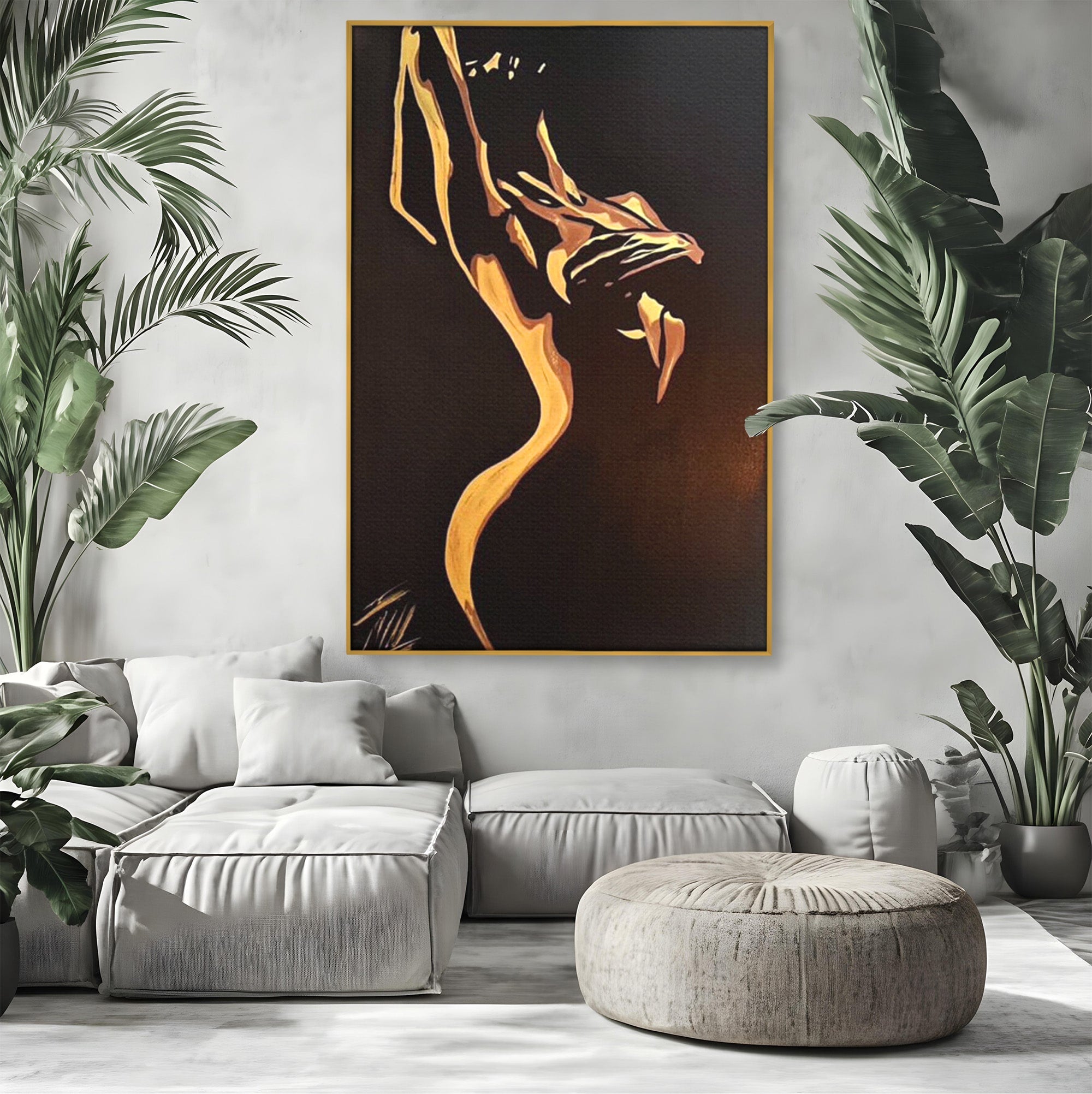 Tablou Canvas Premium LuxCanva® PI1032, Silueta Abstracta, Nuditate, Abstract, Arta, Modern, Dormitor, Culori Vibrante