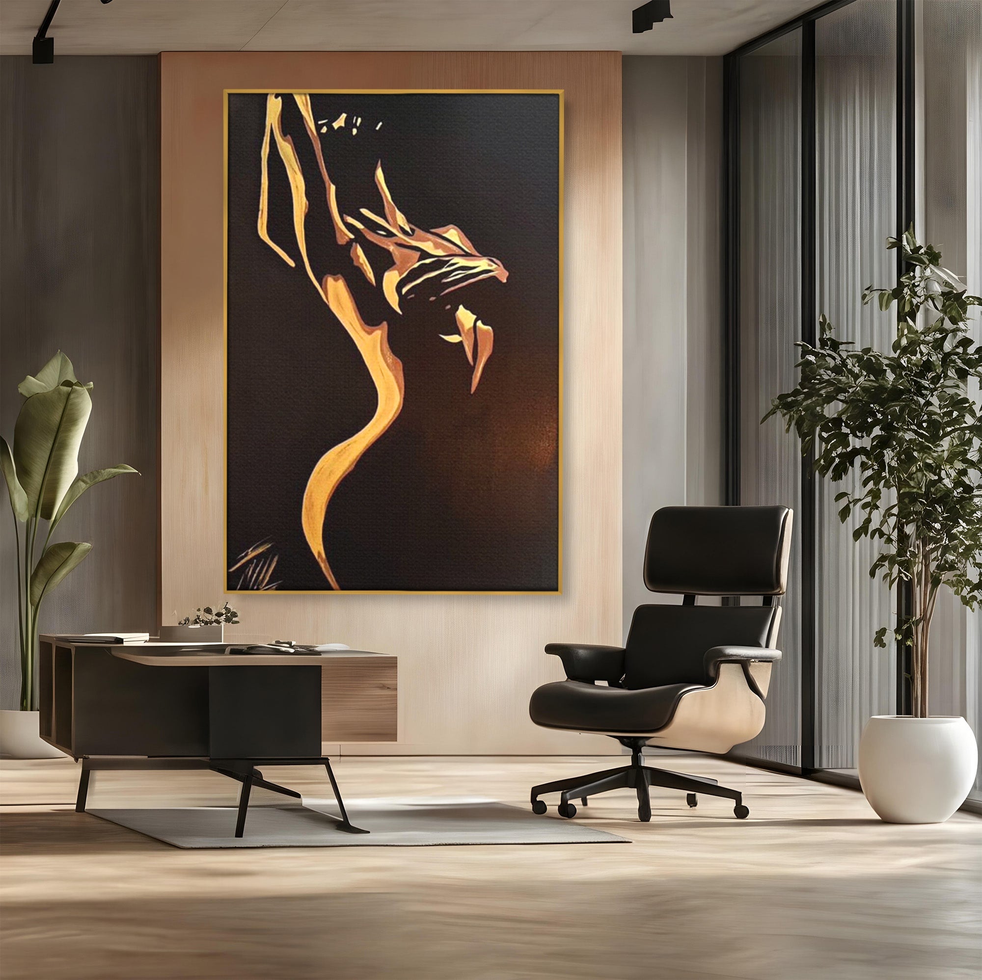 Tablou Canvas Premium LuxCanva® PI1032, Silueta Abstracta, Nuditate, Abstract, Arta, Modern, Dormitor, Culori Vibrante