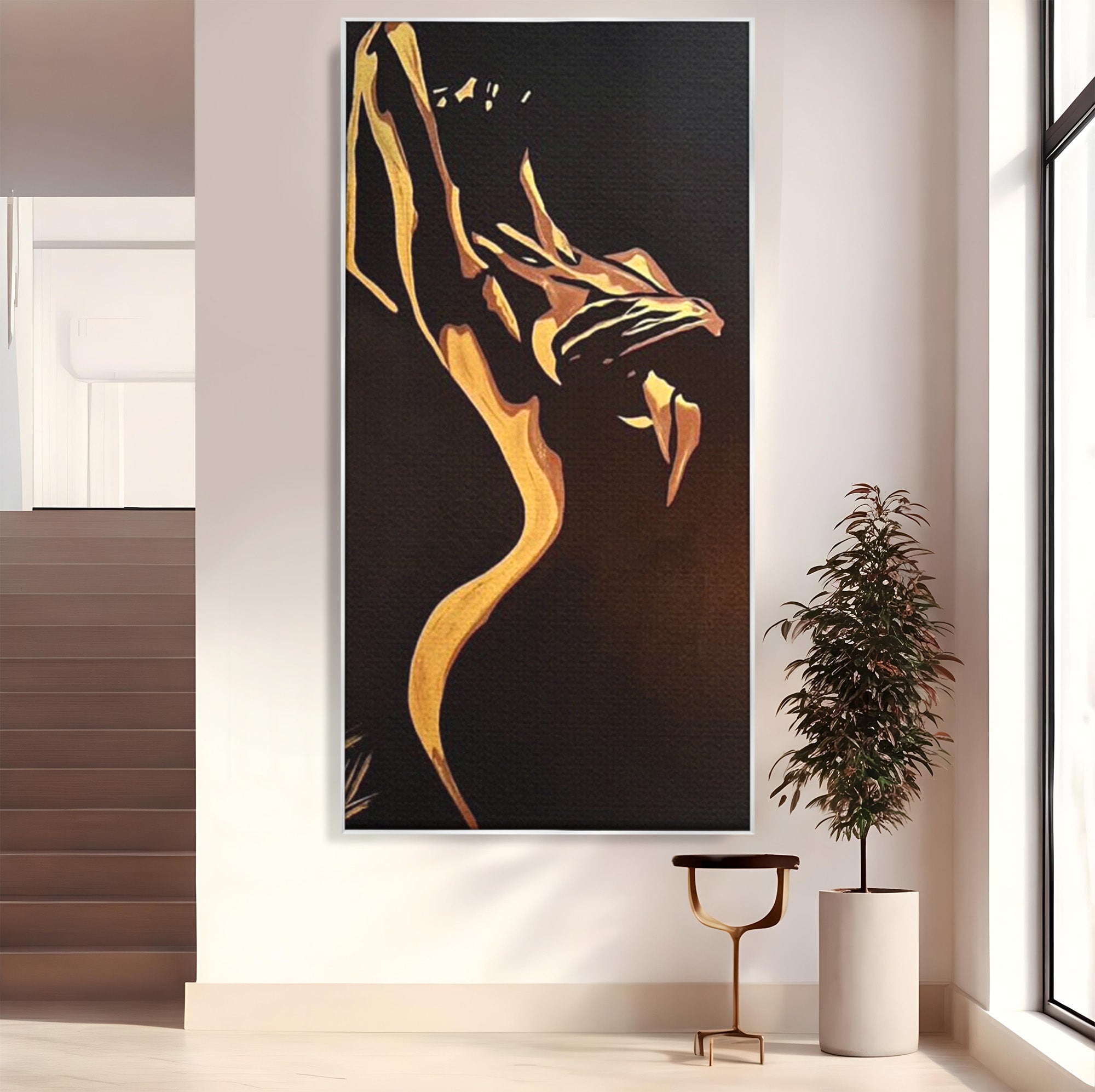 Tablou Canvas Premium LuxCanva® PI1032, Silueta Abstracta, Nuditate, Abstract, Arta, Modern, Dormitor, Culori Vibrante