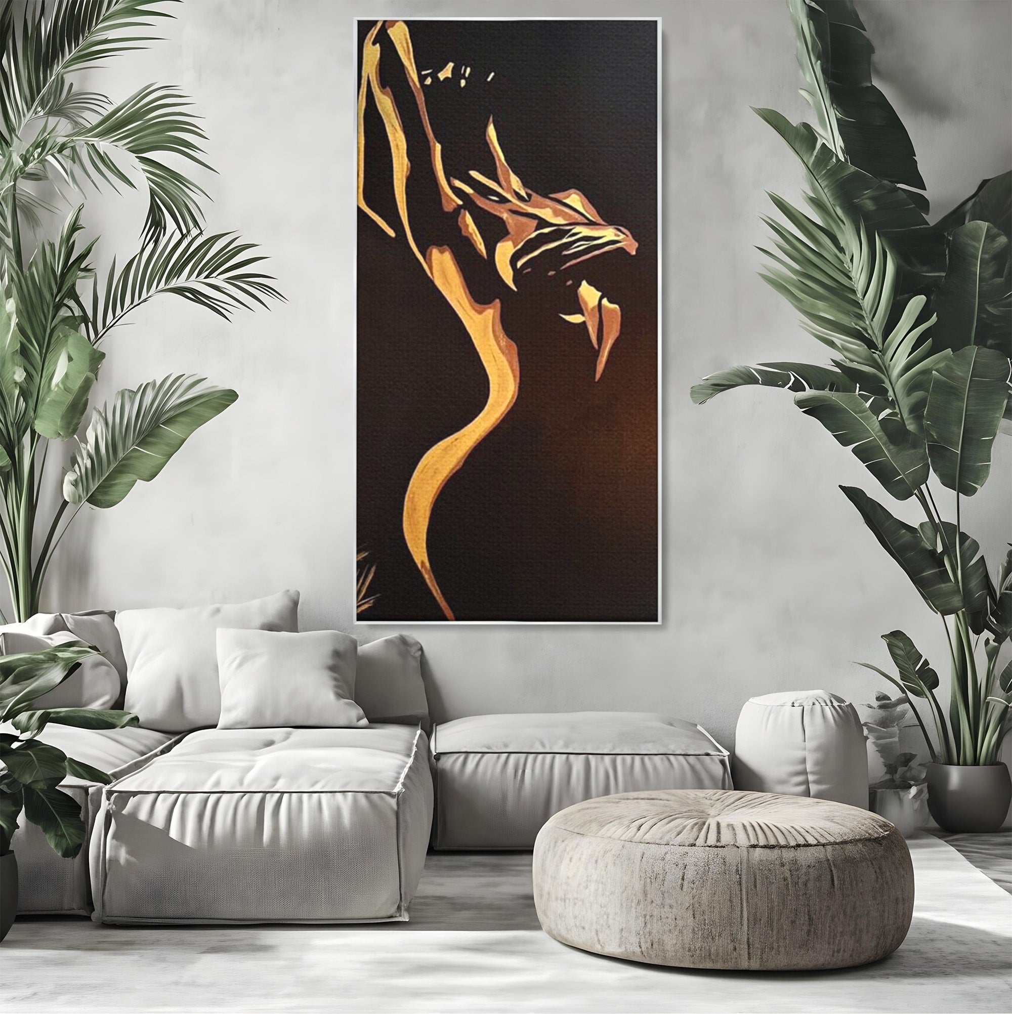 Tablou Canvas Premium LuxCanva® PI1032, Silueta Abstracta, Nuditate, Abstract, Arta, Modern, Dormitor, Culori Vibrante