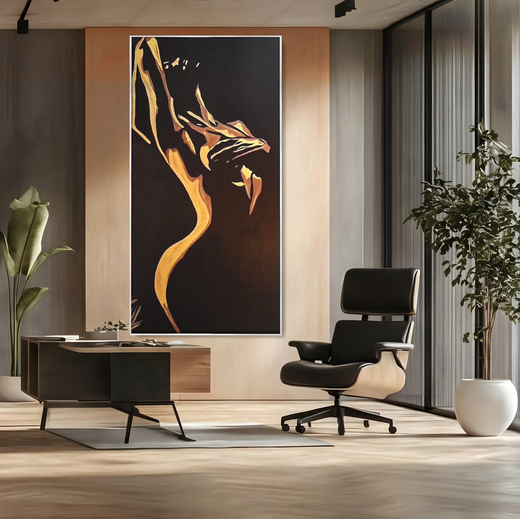 Tablou Canvas Premium LuxCanva® PI1032, Silueta Abstracta, Nuditate, Abstract, Arta, Modern, Dormitor, Culori Vibrante