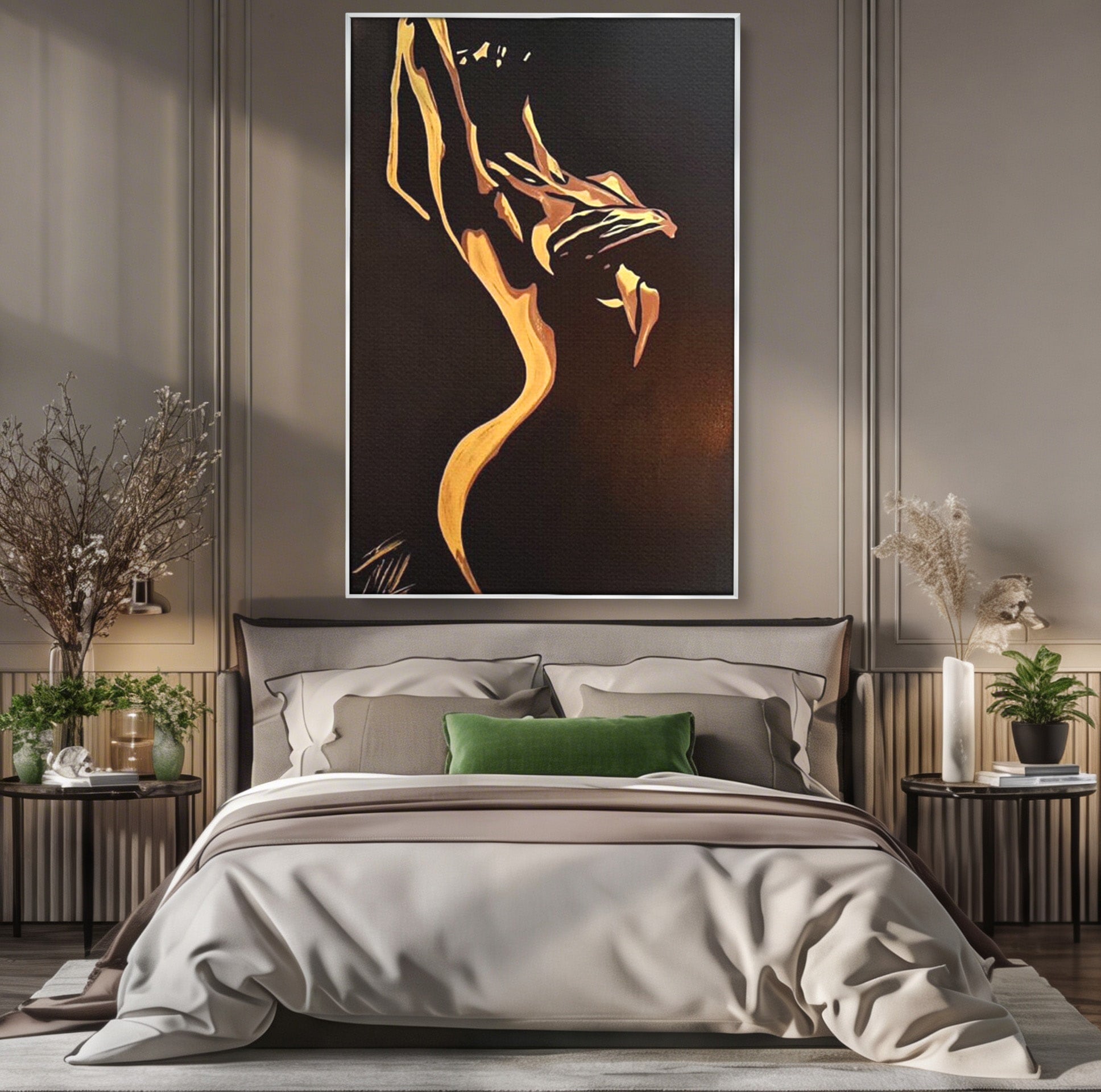 Tablou Canvas Premium LuxCanva® PI1032, Silueta Abstracta, Nuditate, Abstract, Arta, Modern, Dormitor, Culori Vibrante