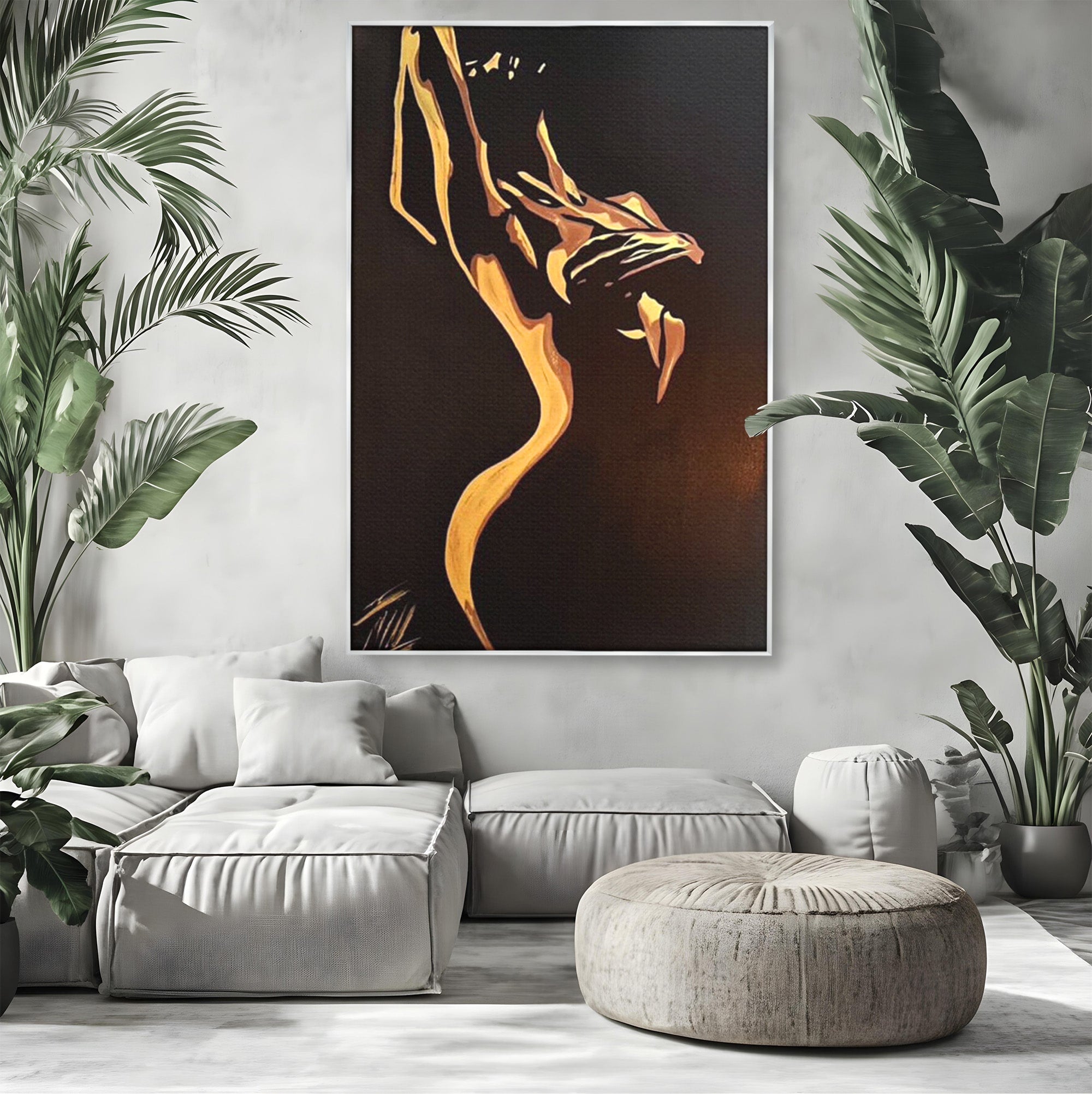 Tablou Canvas Premium LuxCanva® PI1032, Silueta Abstracta, Nuditate, Abstract, Arta, Modern, Dormitor, Culori Vibrante