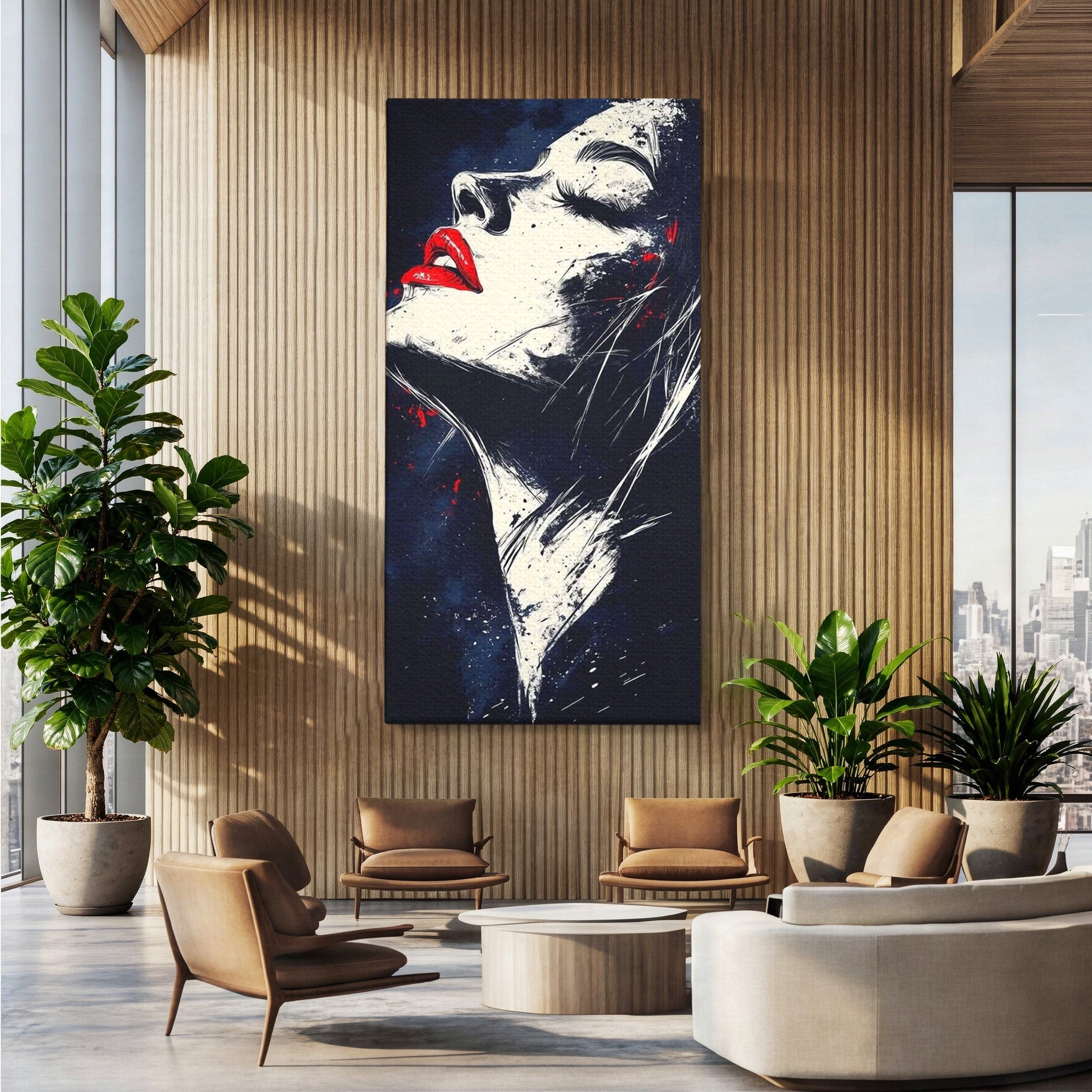 Tablou Canvas Premium LuxCanva® PI1034, Portretul Emotiei, Portret, Emotie, Abstract, Dormitor, Living, Culori Vibrante