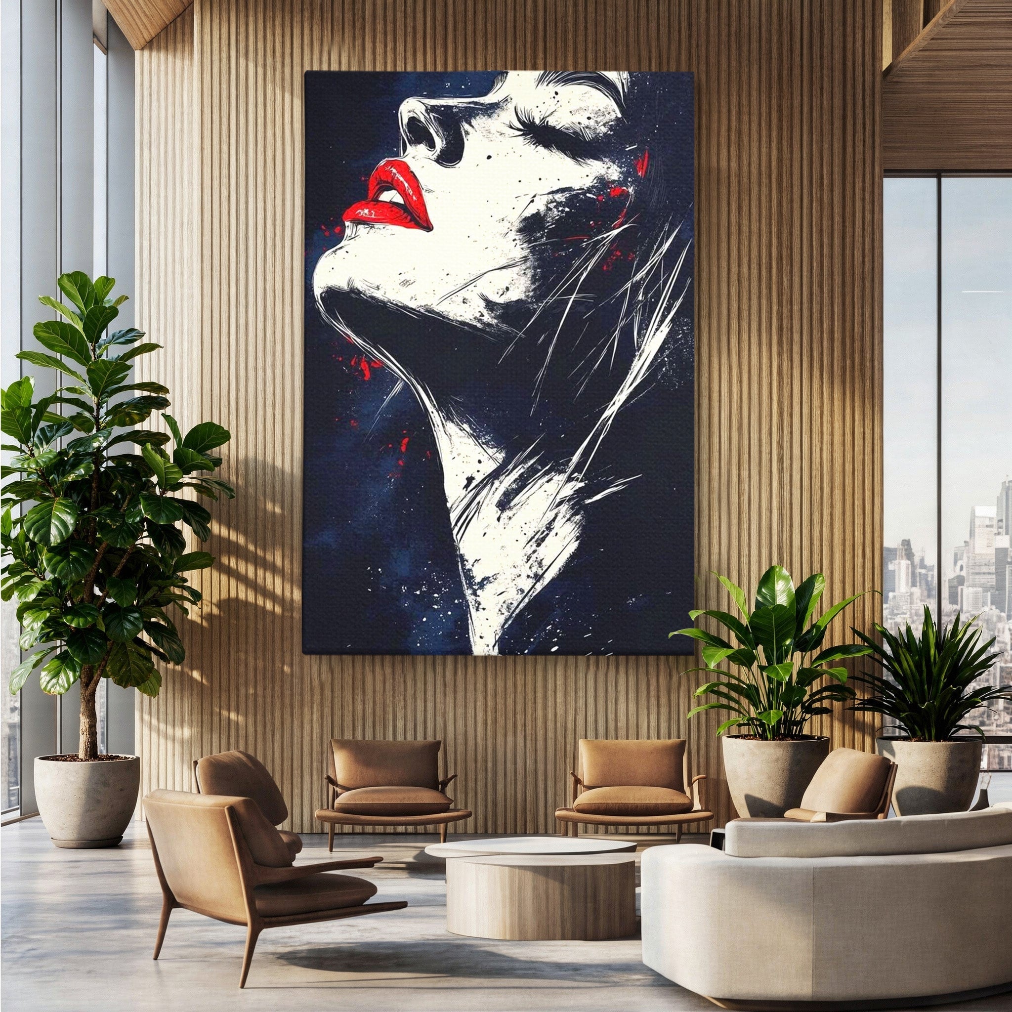 Tablou Canvas Premium LuxCanva® PI1034, Portretul Emotiei, Portret, Emotie, Abstract, Dormitor, Living, Culori Vibrante