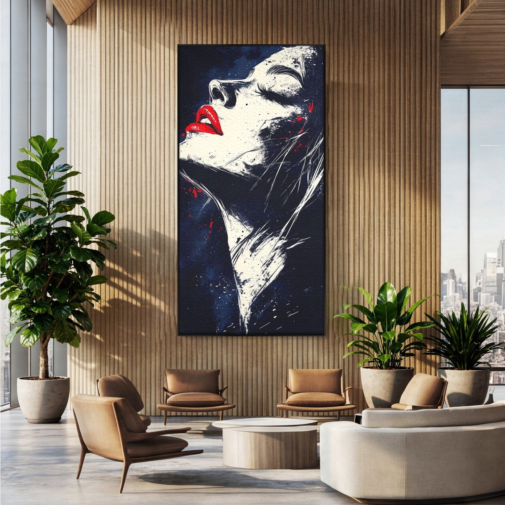 Tablou Canvas Premium LuxCanva® PI1034, Portretul Emotiei, Portret, Emotie, Abstract, Dormitor, Living, Culori Vibrante