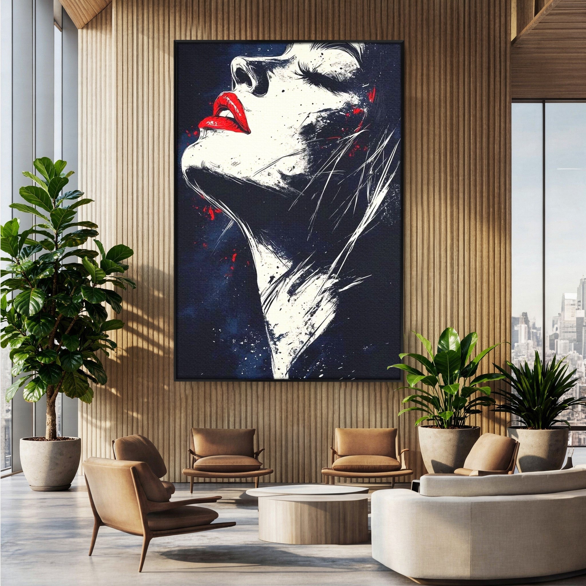 Tablou Canvas Premium LuxCanva® PI1034, Portretul Emotiei, Portret, Emotie, Abstract, Dormitor, Living, Culori Vibrante
