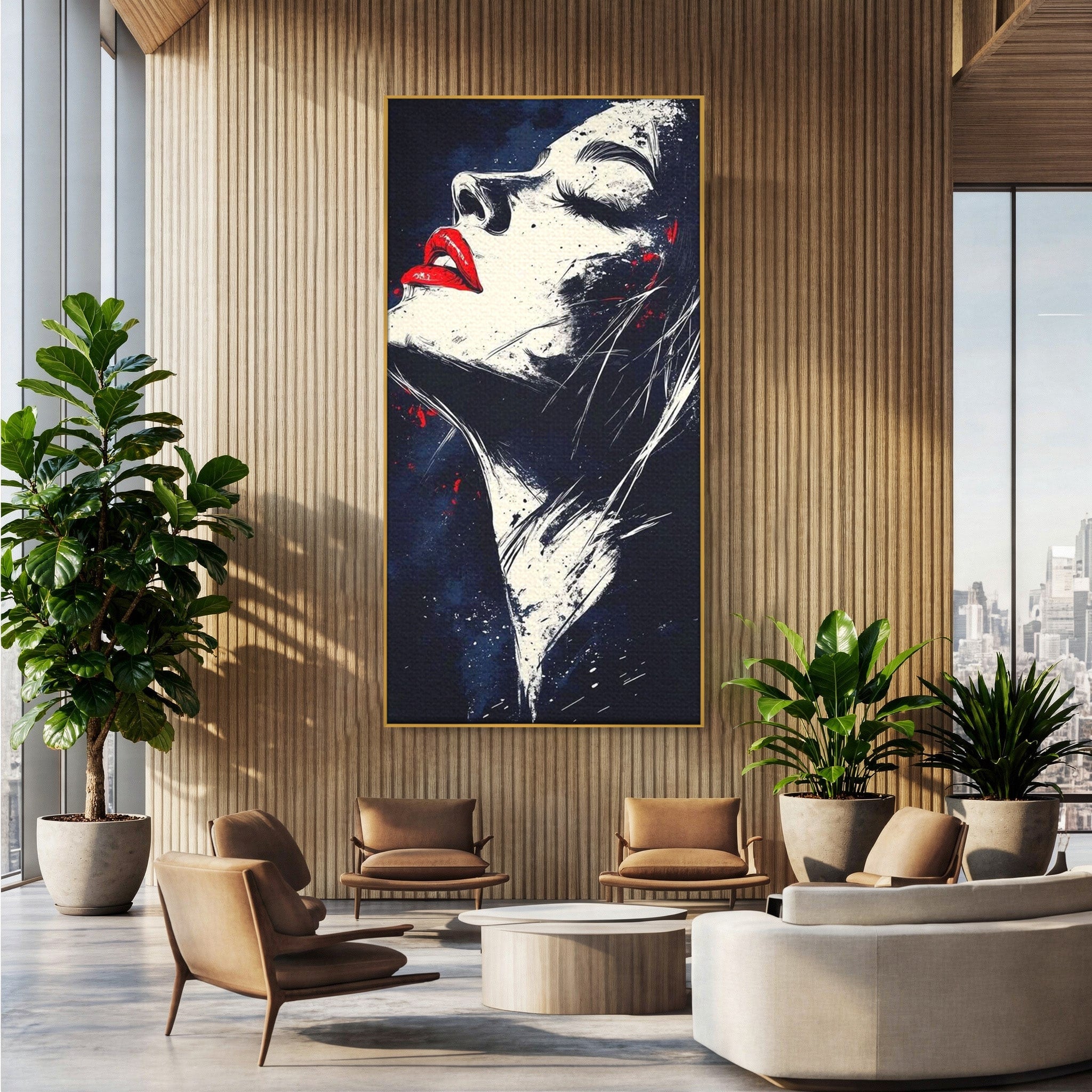 Tablou Canvas Premium LuxCanva® PI1034, Portretul Emotiei, Portret, Emotie, Abstract, Dormitor, Living, Culori Vibrante