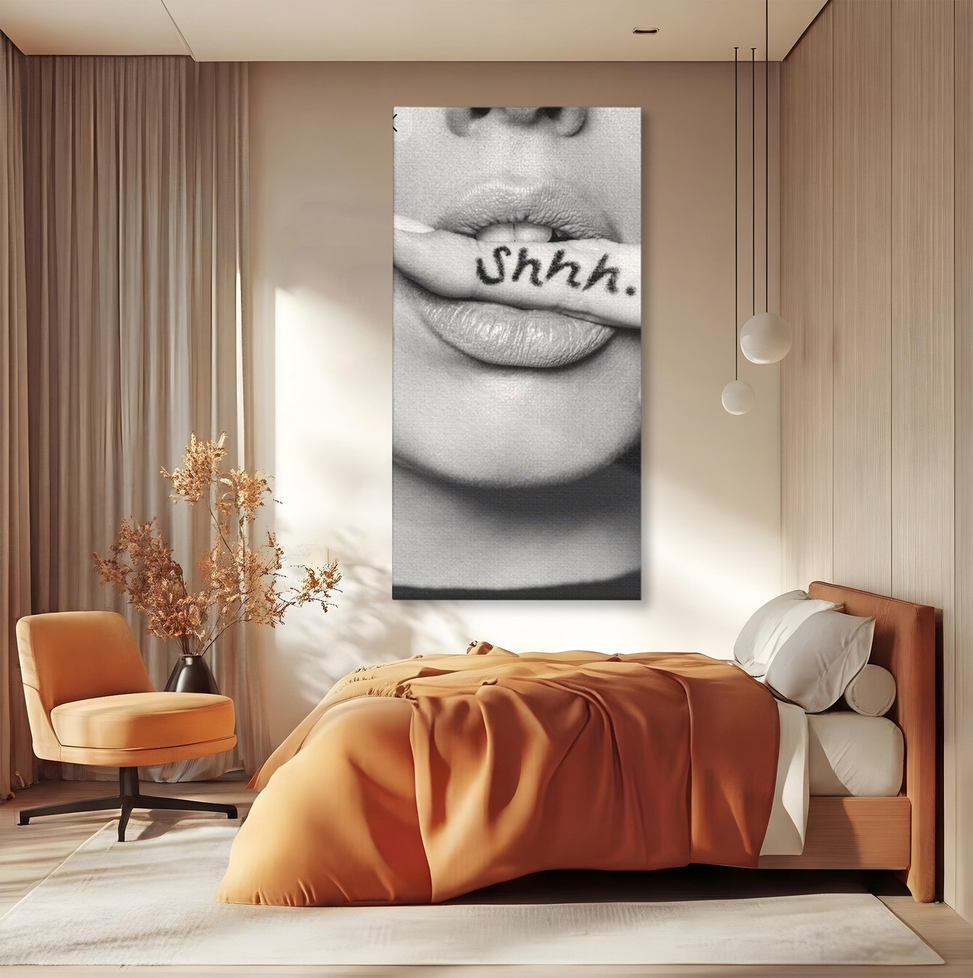 Tablou Canvas Premium LuxCanva® PI1035, Taina Tacuta, Portret, Tacere, Arta Moderna, Dormitor, Birou, Culori Vibrante