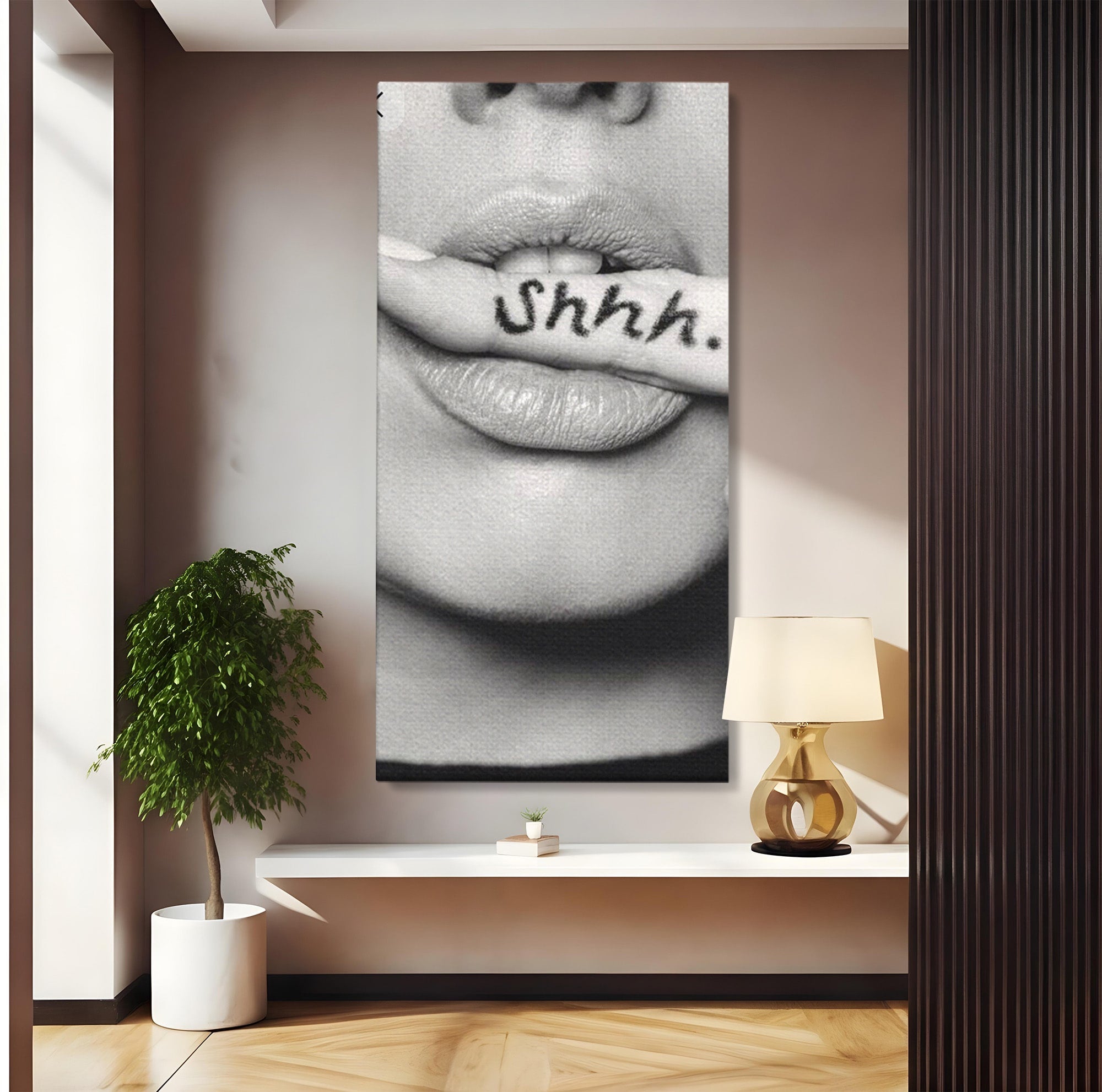 Tablou Canvas Premium LuxCanva® PI1035, Taina Tacuta, Portret, Tacere, Arta Moderna, Dormitor, Birou, Culori Vibrante