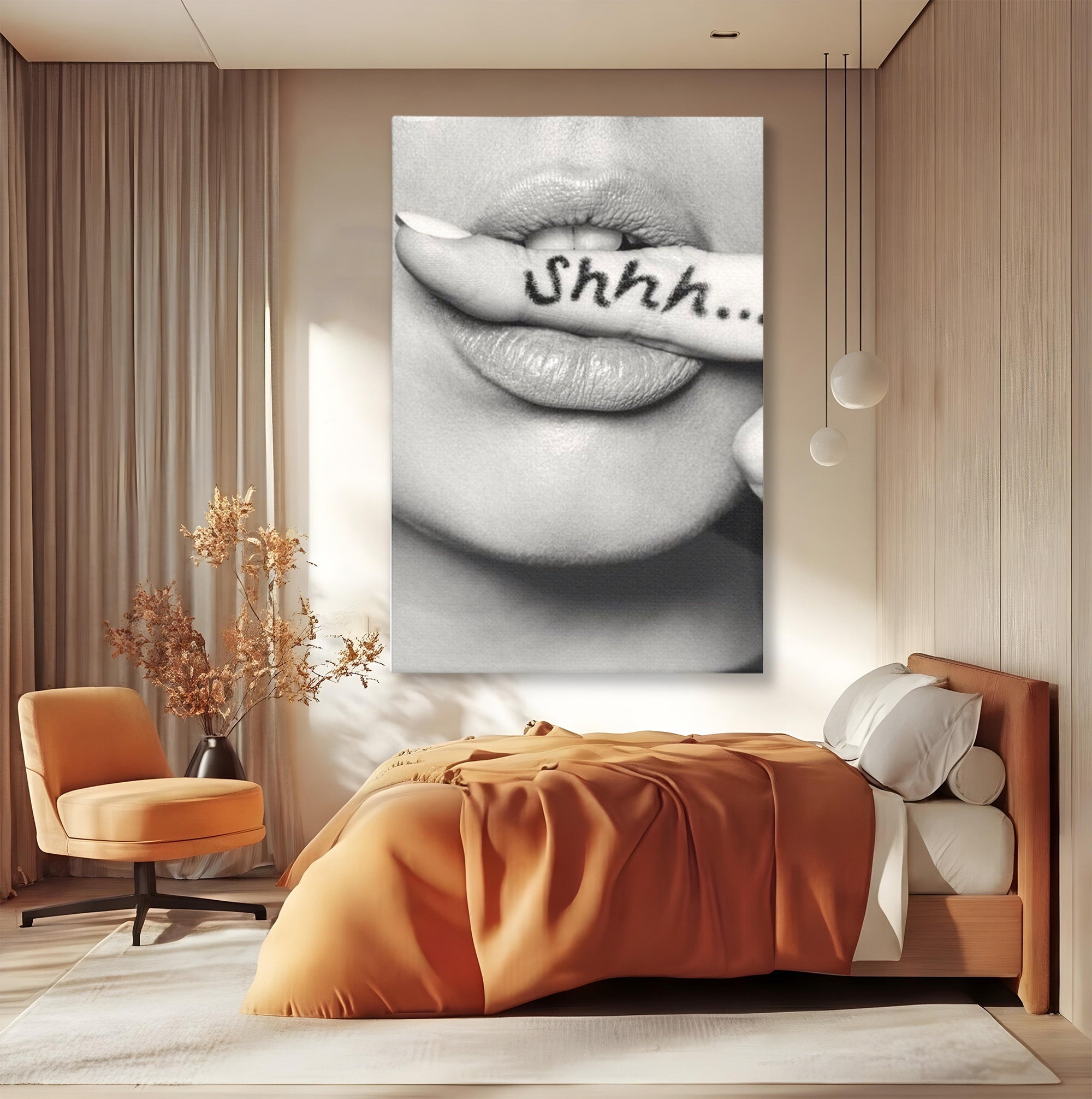 Tablou Canvas Premium LuxCanva® PI1035, Taina Tacuta, Portret, Tacere, Arta Moderna, Dormitor, Birou, Culori Vibrante