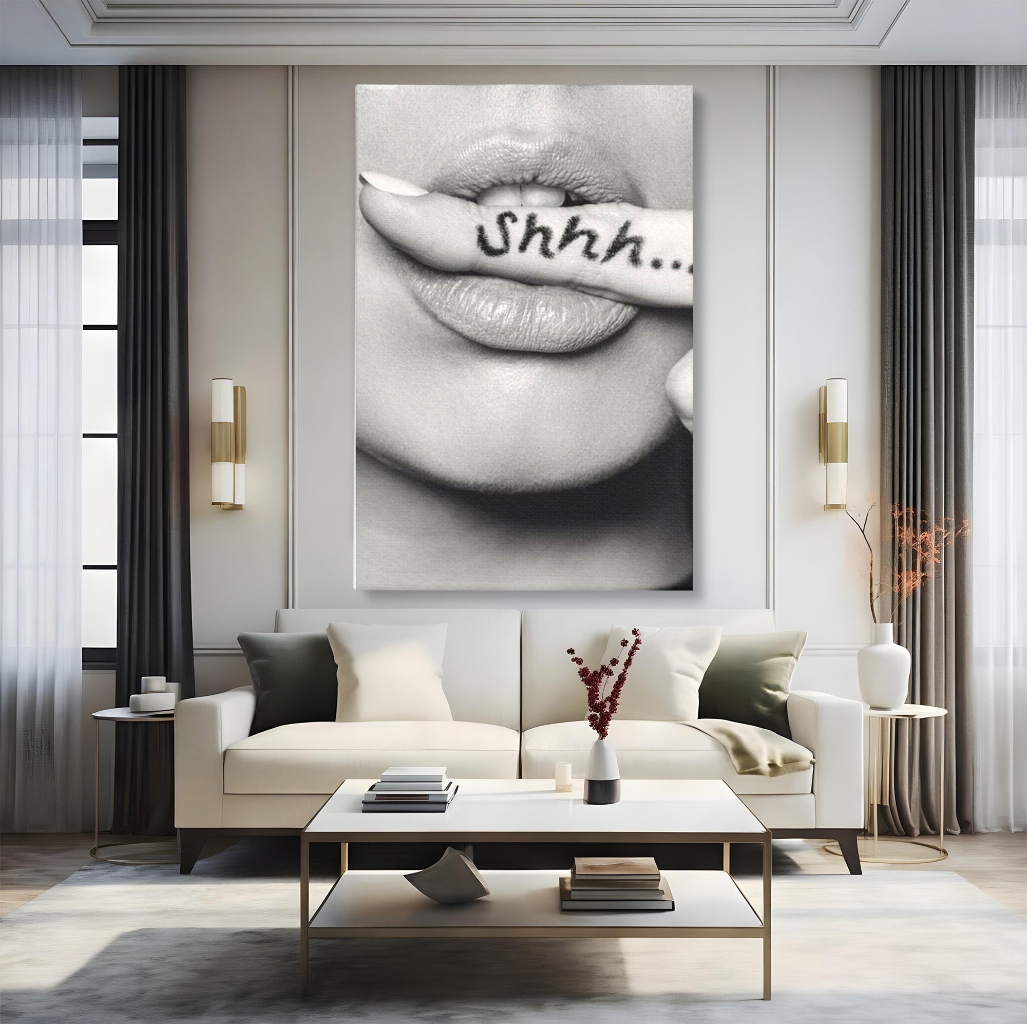 Tablou Canvas Premium LuxCanva® PI1035, Taina Tacuta, Portret, Tacere, Arta Moderna, Dormitor, Birou, Culori Vibrante
