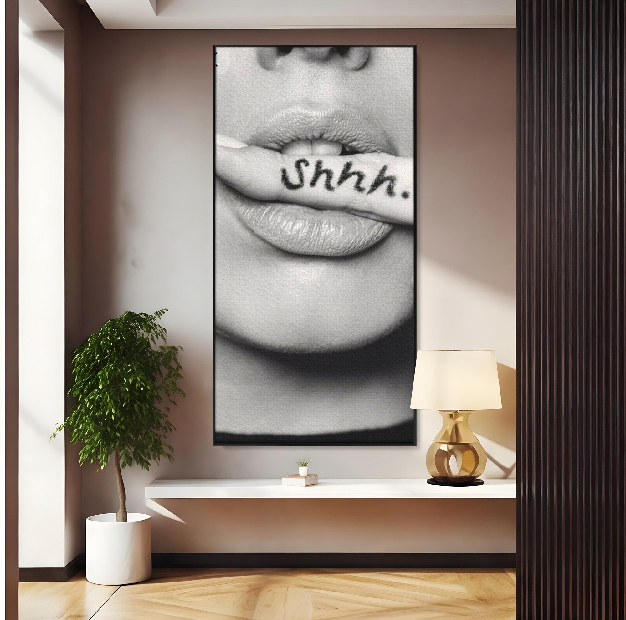 Tablou Canvas Premium LuxCanva® PI1035, Taina Tacuta, Portret, Tacere, Arta Moderna, Dormitor, Birou, Culori Vibrante