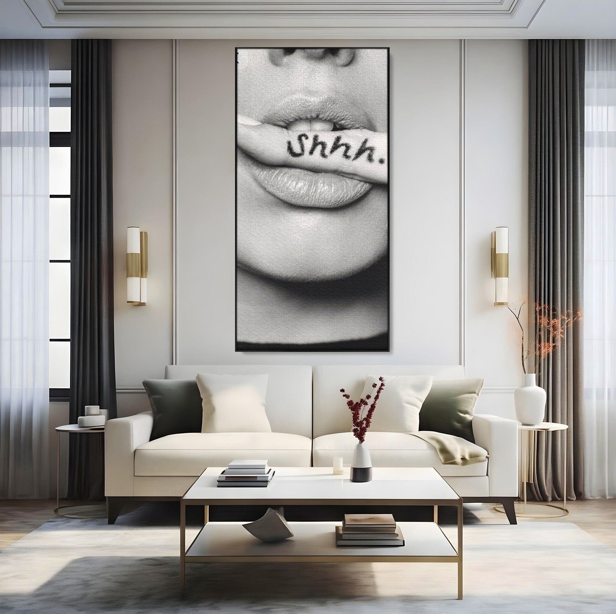 Tablou Canvas Premium LuxCanva® PI1035, Taina Tacuta, Portret, Tacere, Arta Moderna, Dormitor, Birou, Culori Vibrante