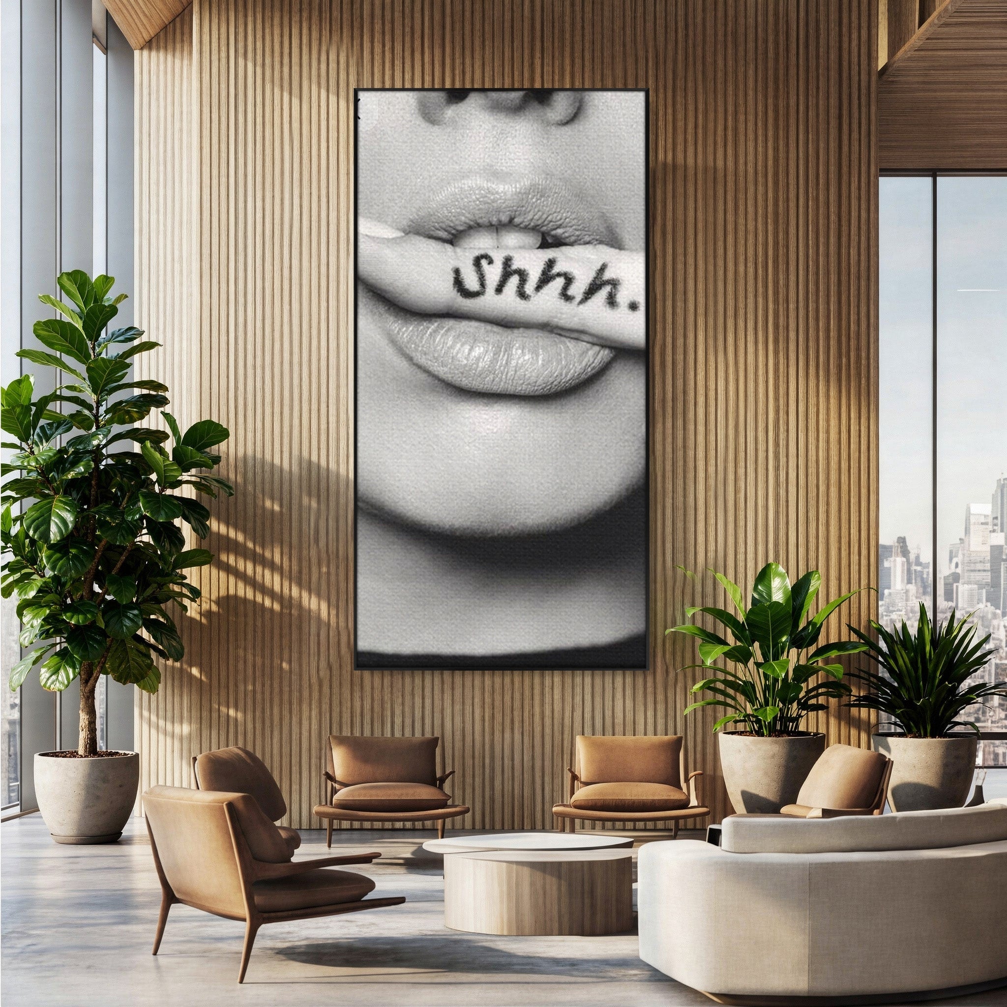 Tablou Canvas Premium LuxCanva® PI1035, Taina Tacuta, Portret, Tacere, Arta Moderna, Dormitor, Birou, Culori Vibrante