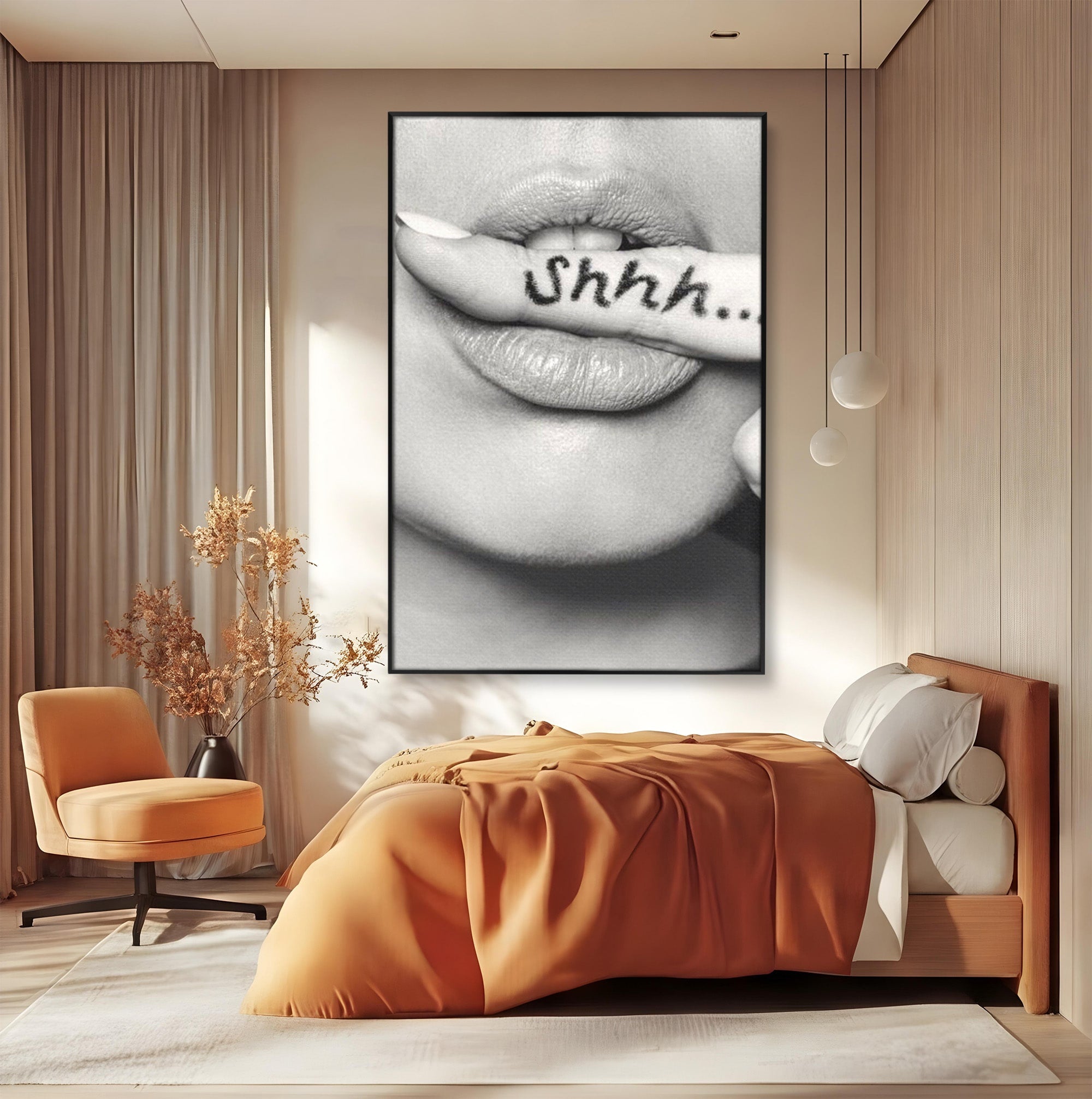 Tablou Canvas Premium LuxCanva® PI1035, Taina Tacuta, Portret, Tacere, Arta Moderna, Dormitor, Birou, Culori Vibrante