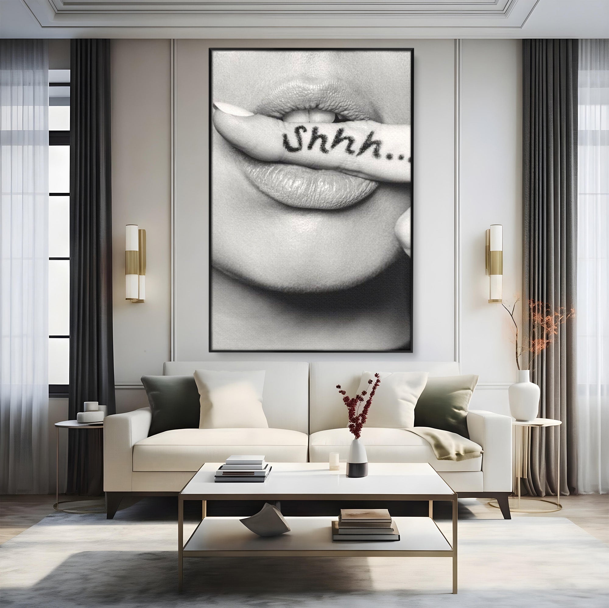 Tablou Canvas Premium LuxCanva® PI1035, Taina Tacuta, Portret, Tacere, Arta Moderna, Dormitor, Birou, Culori Vibrante