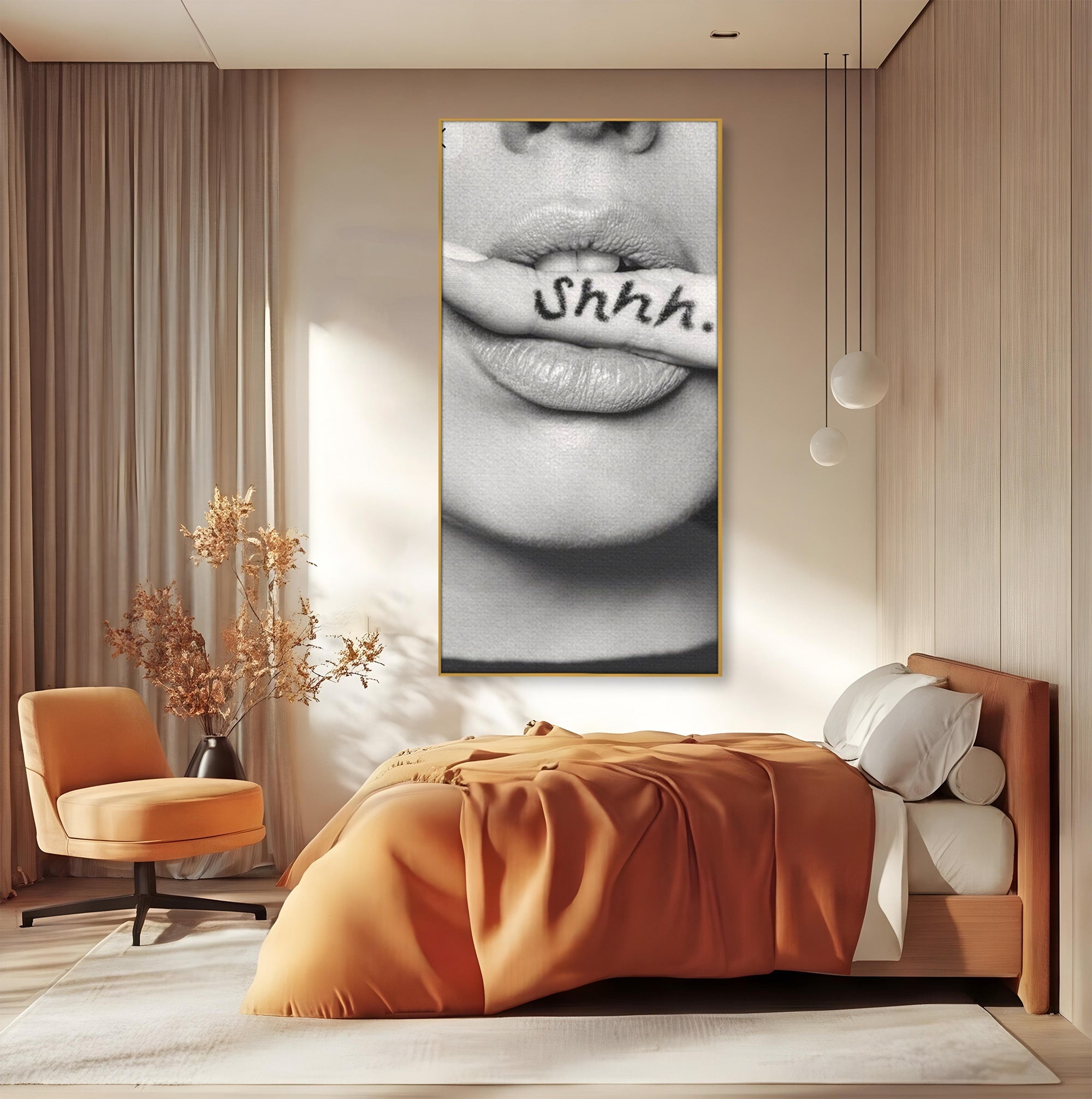 Tablou Canvas Premium LuxCanva® PI1035, Taina Tacuta, Portret, Tacere, Arta Moderna, Dormitor, Birou, Culori Vibrante