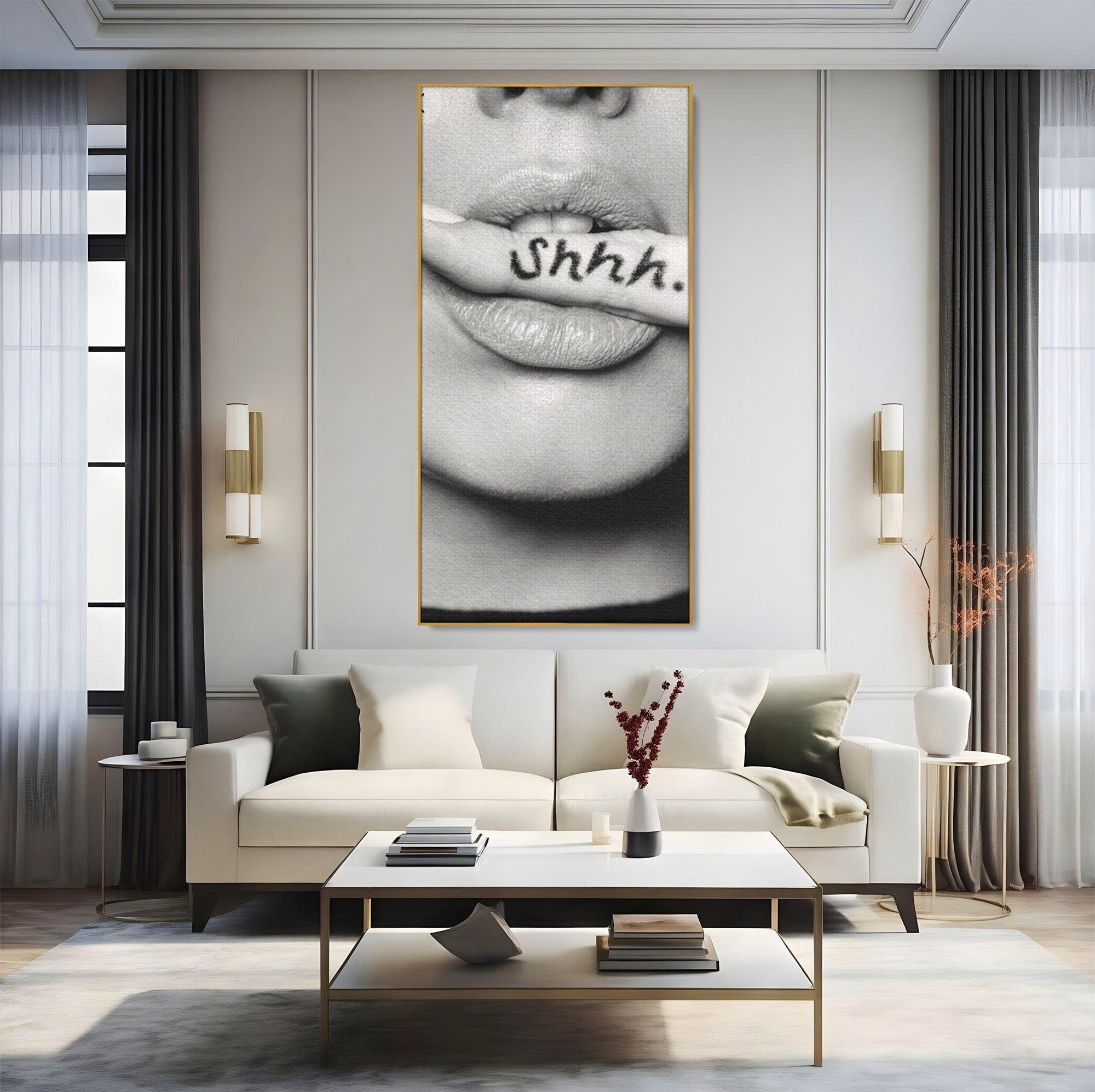 Tablou Canvas Premium LuxCanva® PI1035, Taina Tacuta, Portret, Tacere, Arta Moderna, Dormitor, Birou, Culori Vibrante