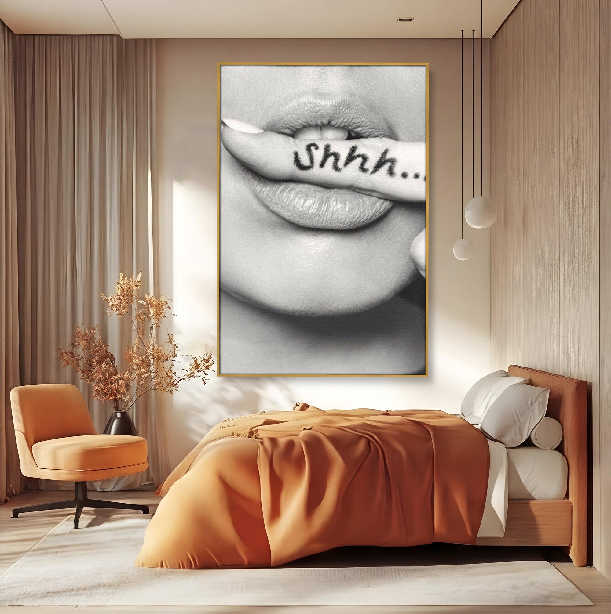 Tablou Canvas Premium LuxCanva® PI1035, Taina Tacuta, Portret, Tacere, Arta Moderna, Dormitor, Birou, Culori Vibrante