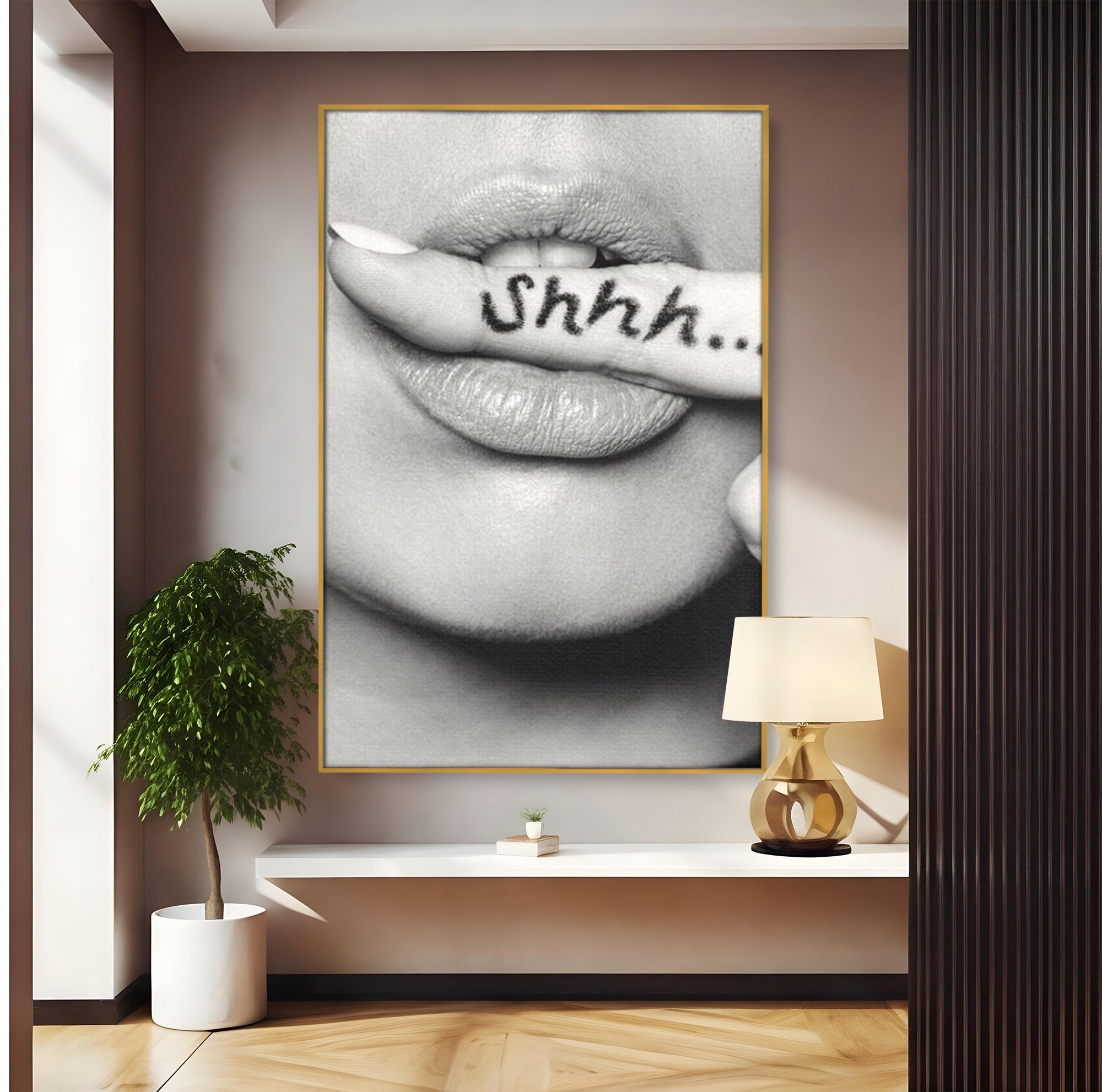 Tablou Canvas Premium LuxCanva® PI1035, Taina Tacuta, Portret, Tacere, Arta Moderna, Dormitor, Birou, Culori Vibrante