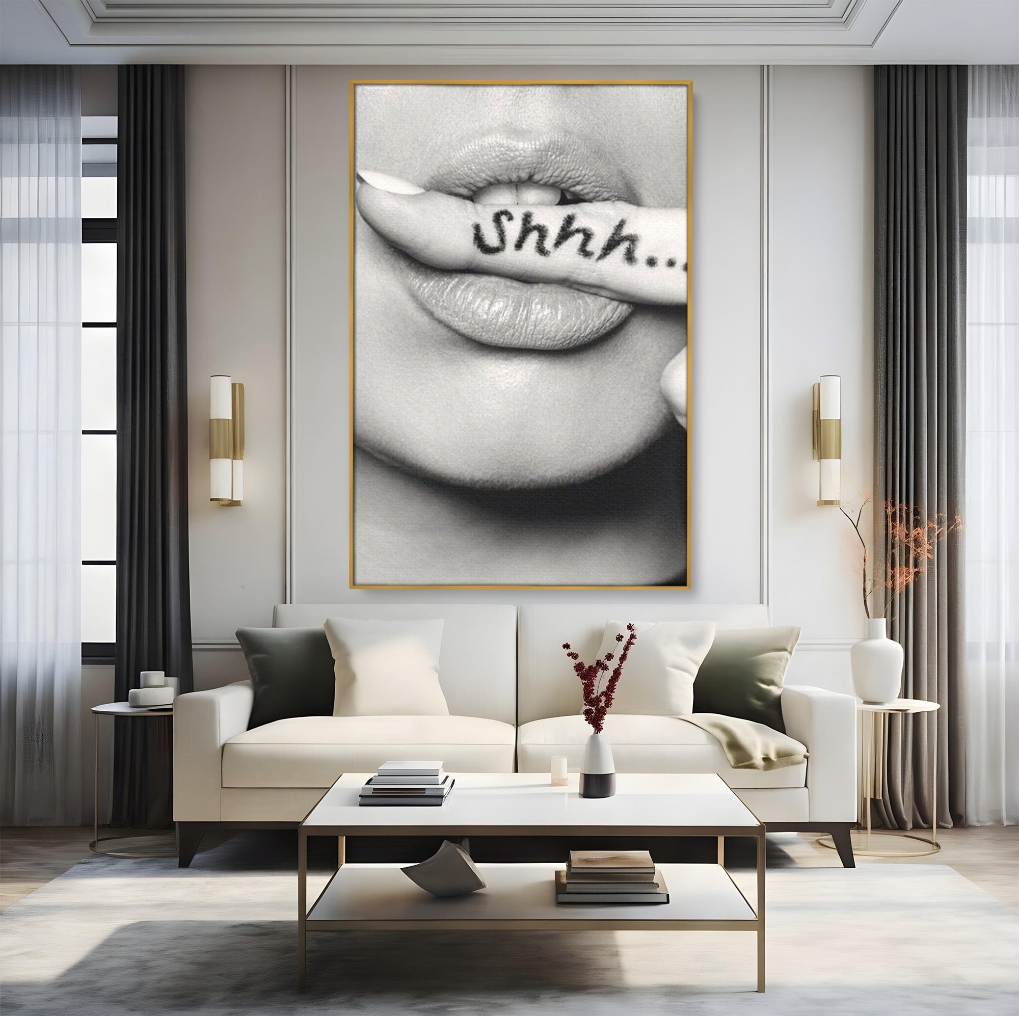Tablou Canvas Premium LuxCanva® PI1035, Taina Tacuta, Portret, Tacere, Arta Moderna, Dormitor, Birou, Culori Vibrante