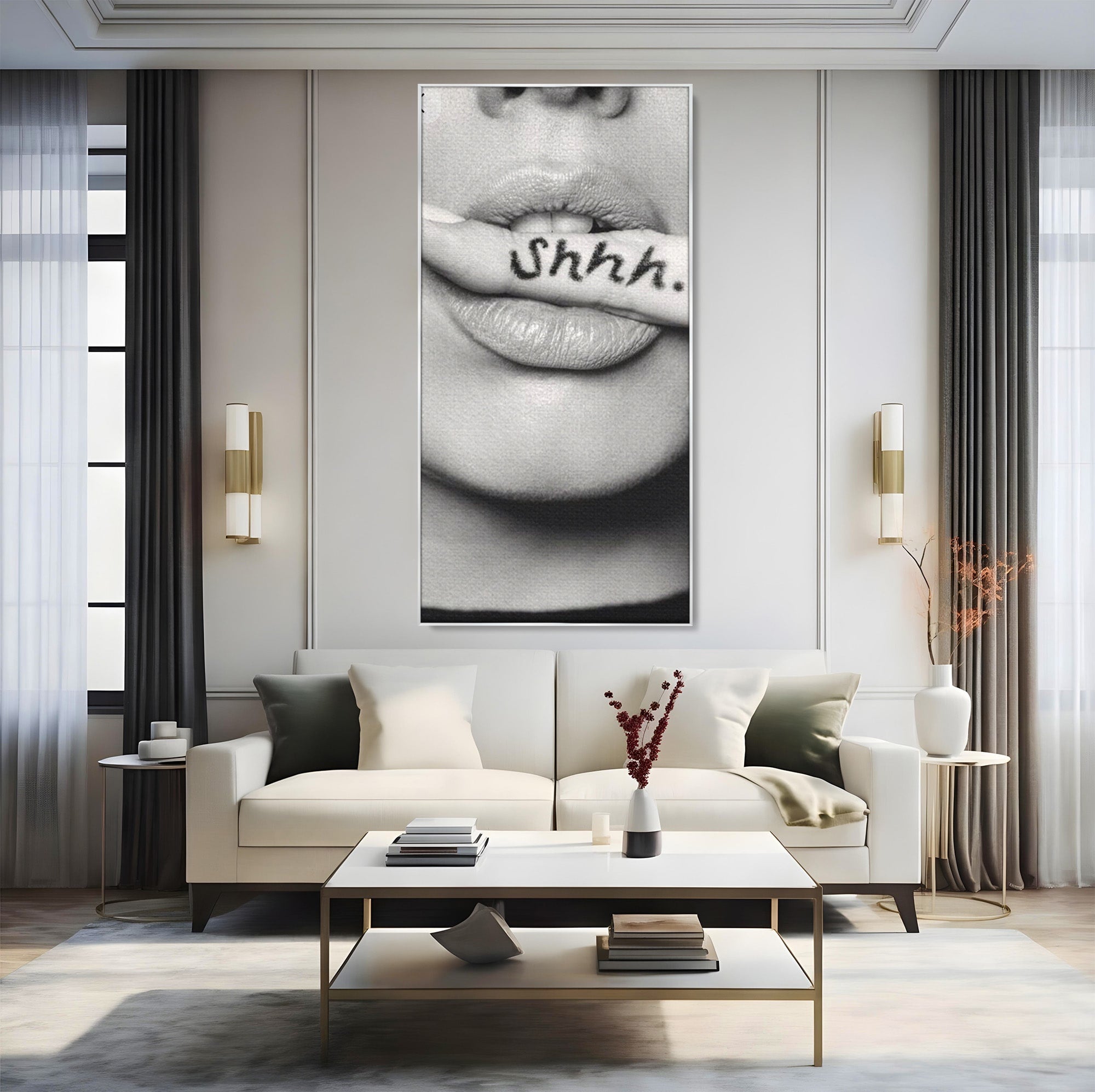Tablou Canvas Premium LuxCanva® PI1035, Taina Tacuta, Portret, Tacere, Arta Moderna, Dormitor, Birou, Culori Vibrante