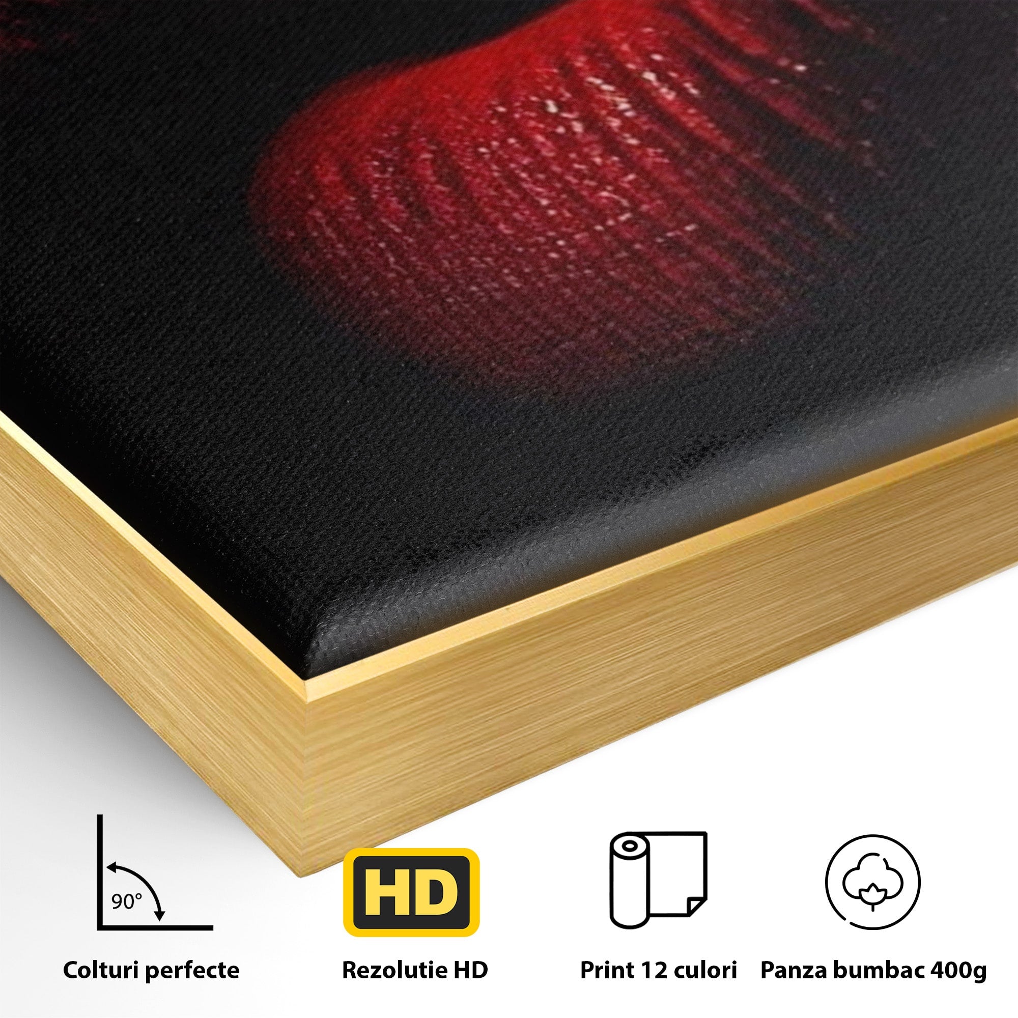 Tablou Canvas Premium LuxCanva® PI1038, Sarutul Misterios, Sarut, Portret, Seductie, Dormitor, Intimitate, Culori Vibrante