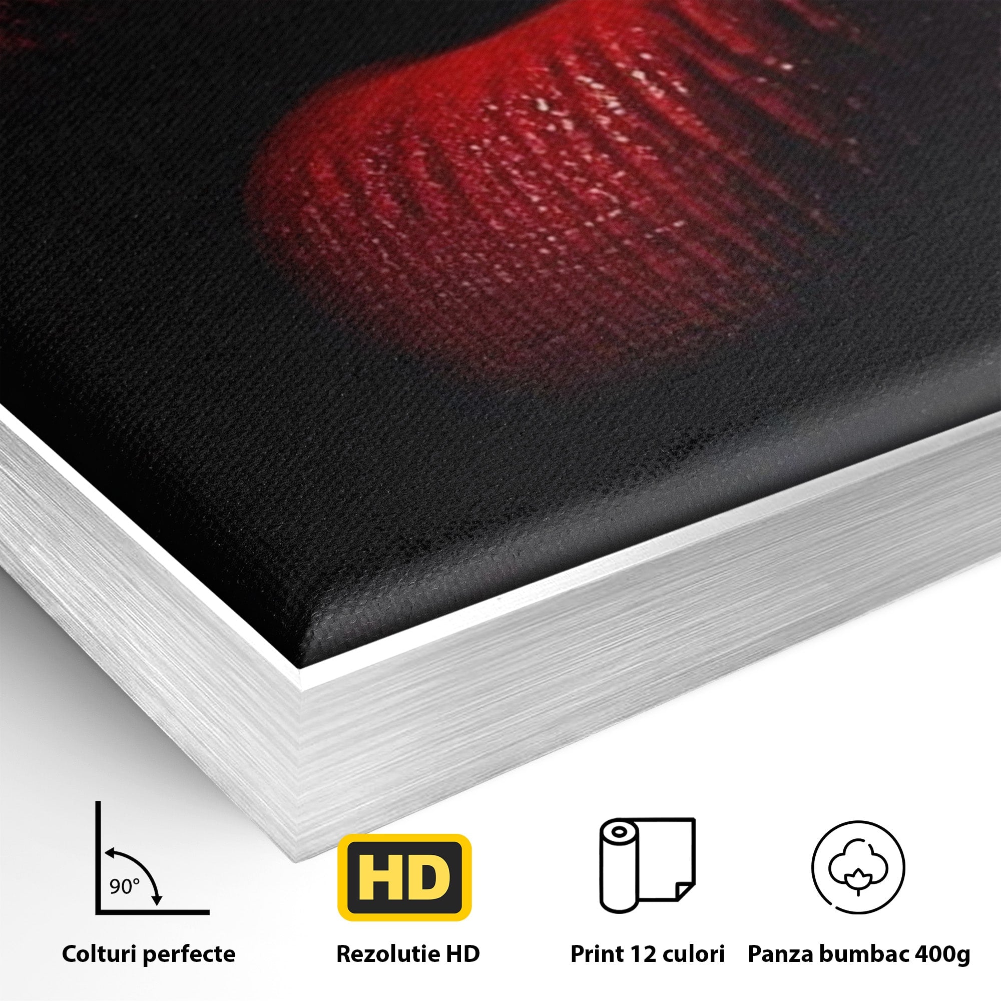 Tablou Canvas Premium LuxCanva® PI1038, Sarutul Misterios, Sarut, Portret, Seductie, Dormitor, Intimitate, Culori Vibrante
