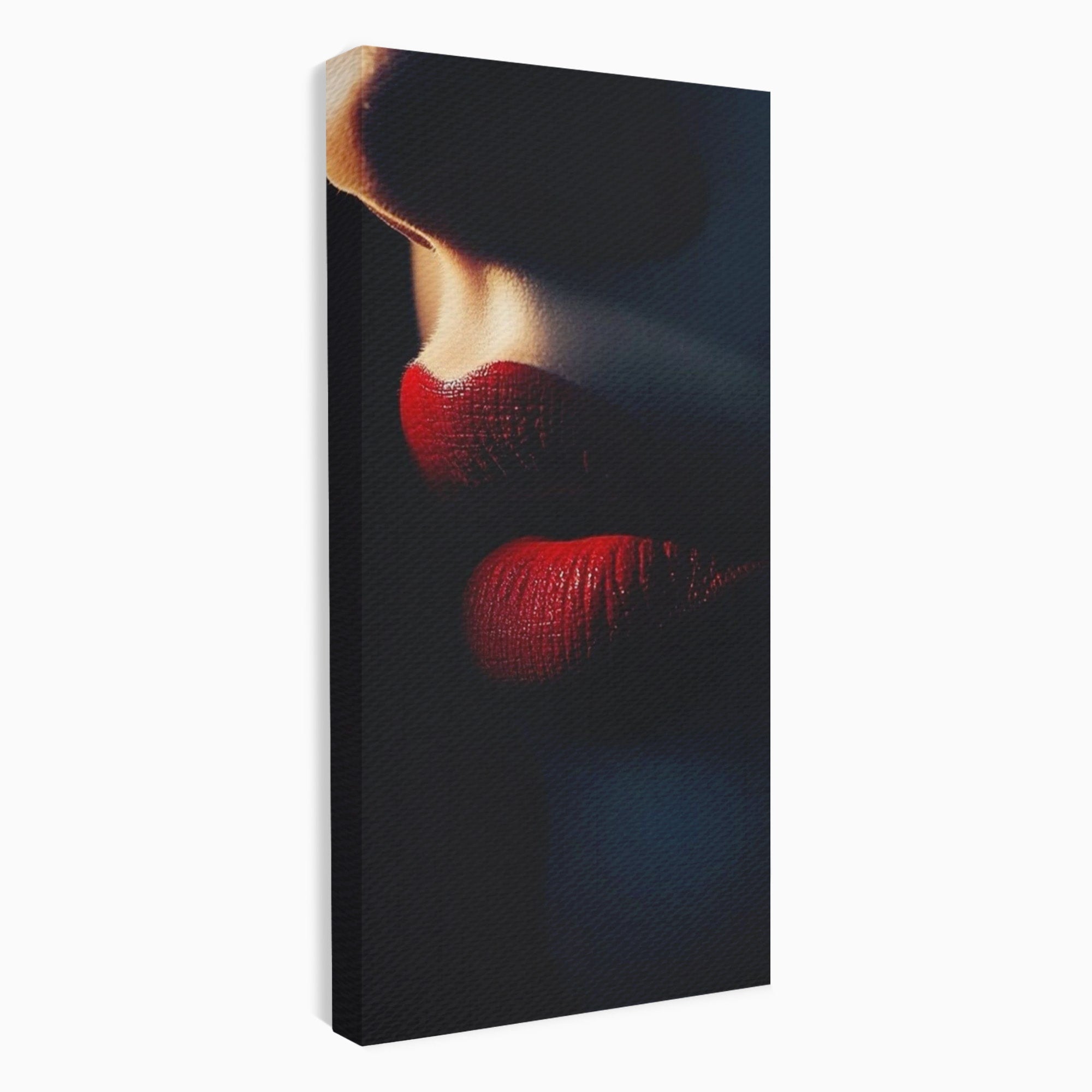 Tablou Canvas Premium LuxCanva® PI1038, Sarutul Misterios, Sarut, Portret, Seductie, Dormitor, Intimitate, Culori Vibrante