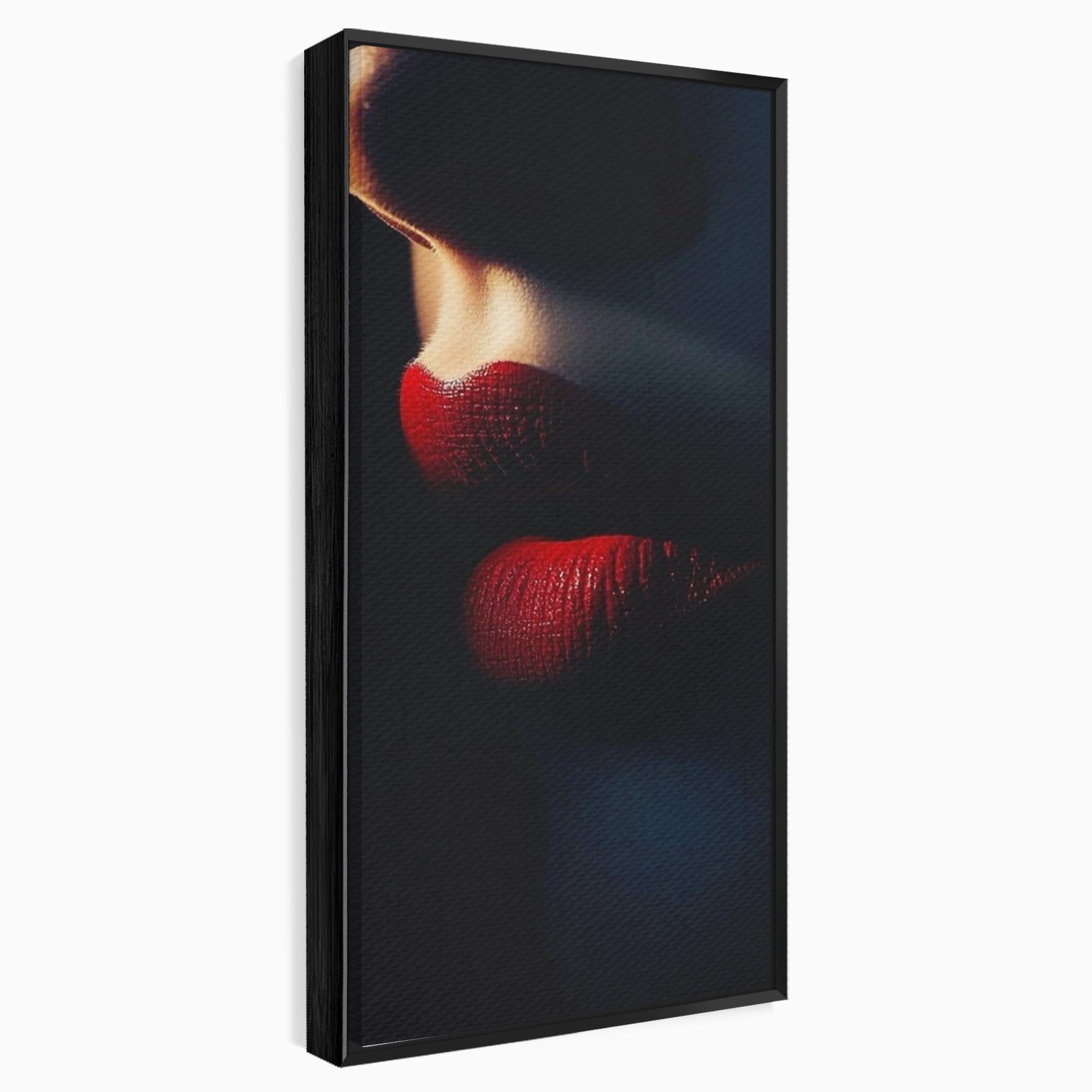 Tablou Canvas Premium LuxCanva® PI1038, Sarutul Misterios, Sarut, Portret, Seductie, Dormitor, Intimitate, Culori Vibrante