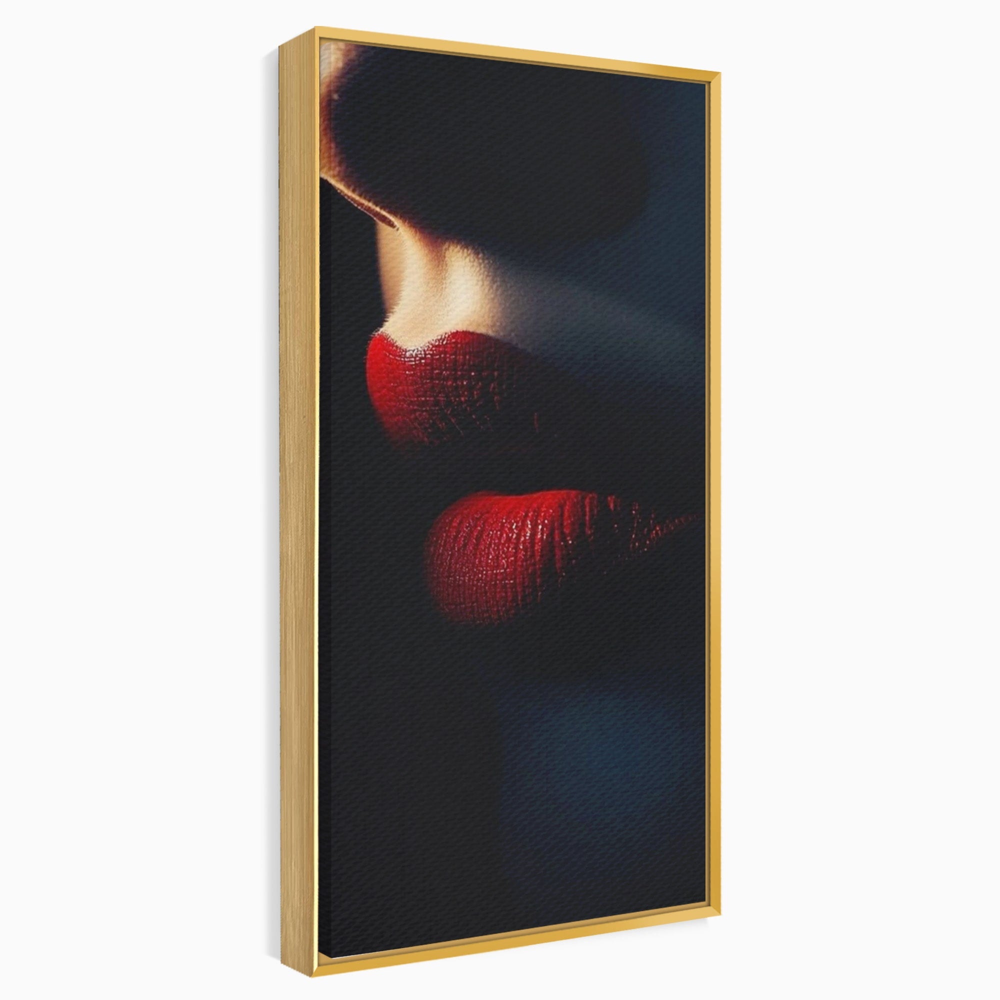 Tablou Canvas Premium LuxCanva® PI1038, Sarutul Misterios, Sarut, Portret, Seductie, Dormitor, Intimitate, Culori Vibrante